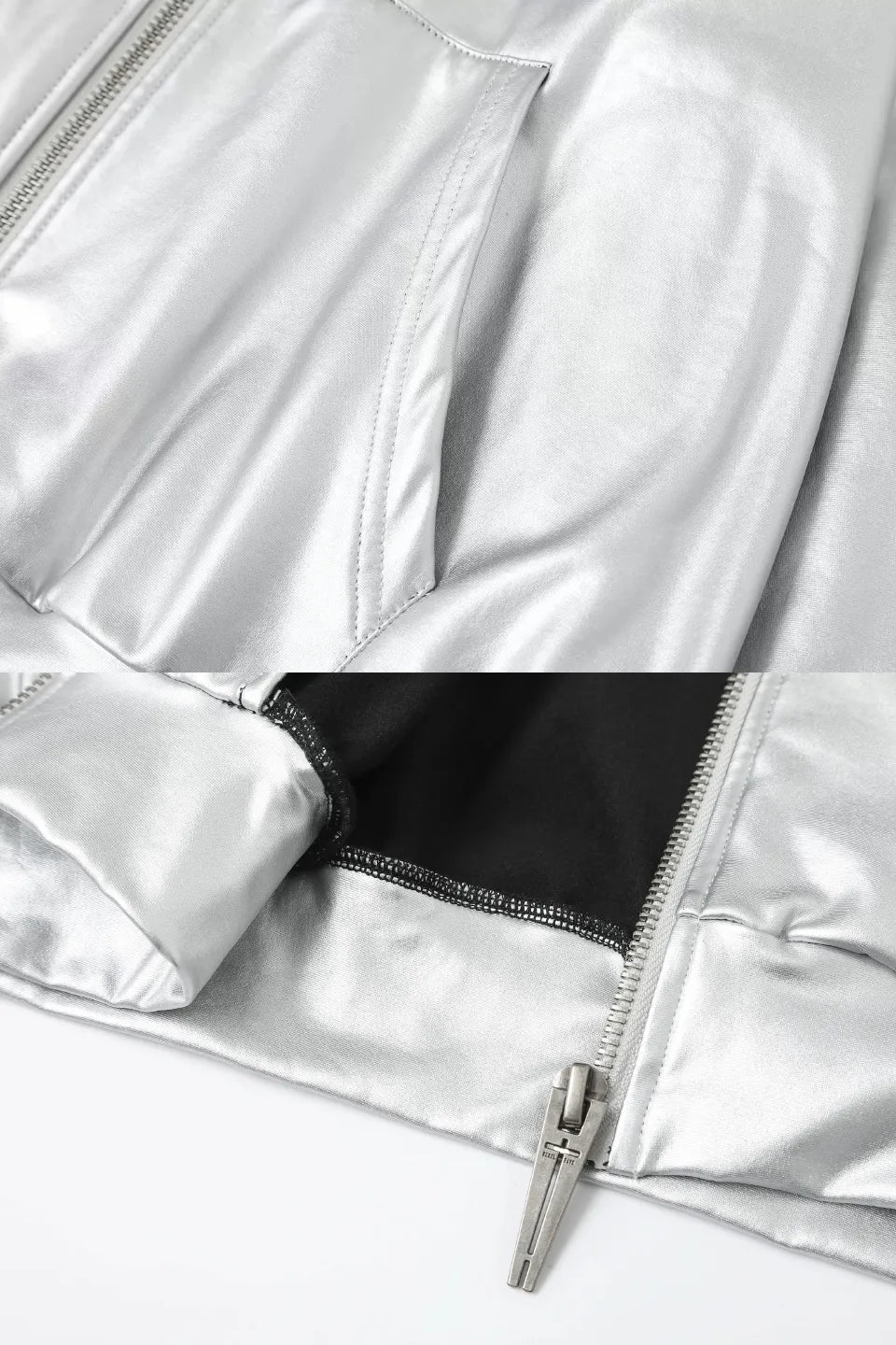 Silver Zip Up Hoodie