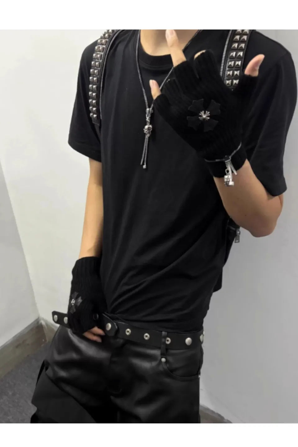 Skull Zipper Hardwear Pair Necklace & Bracelet