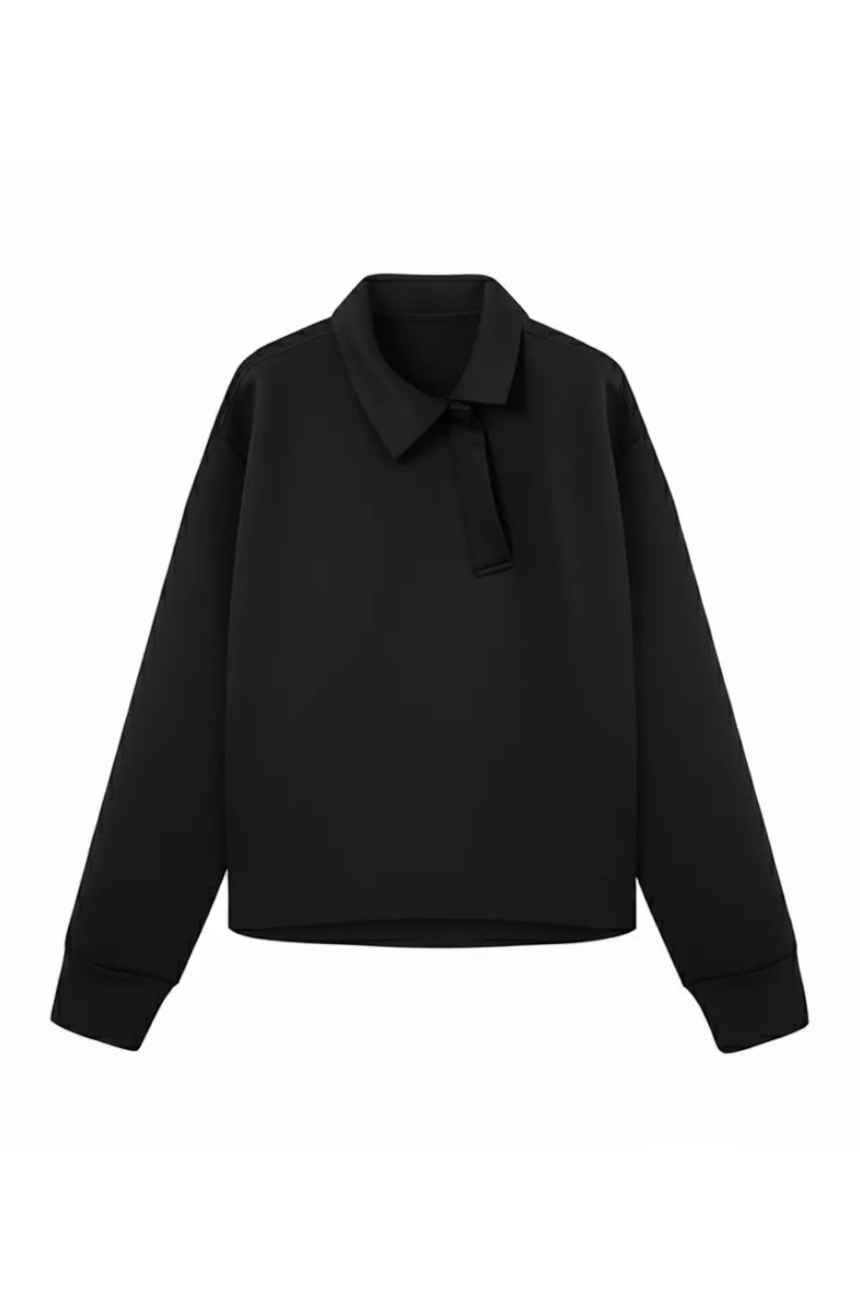 Slant Collar Polo Sweatshirt