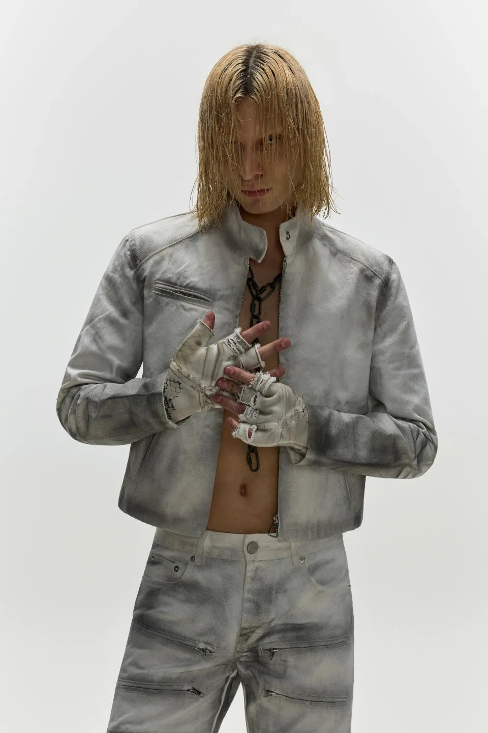 Slash Wash Fingerless Gloves
