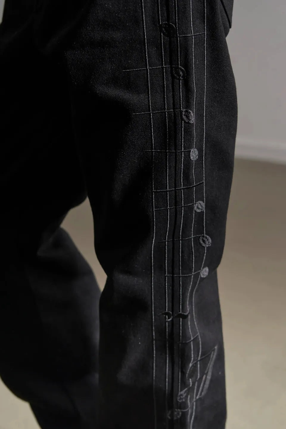 Slightly Flared Musical Notes Jeans