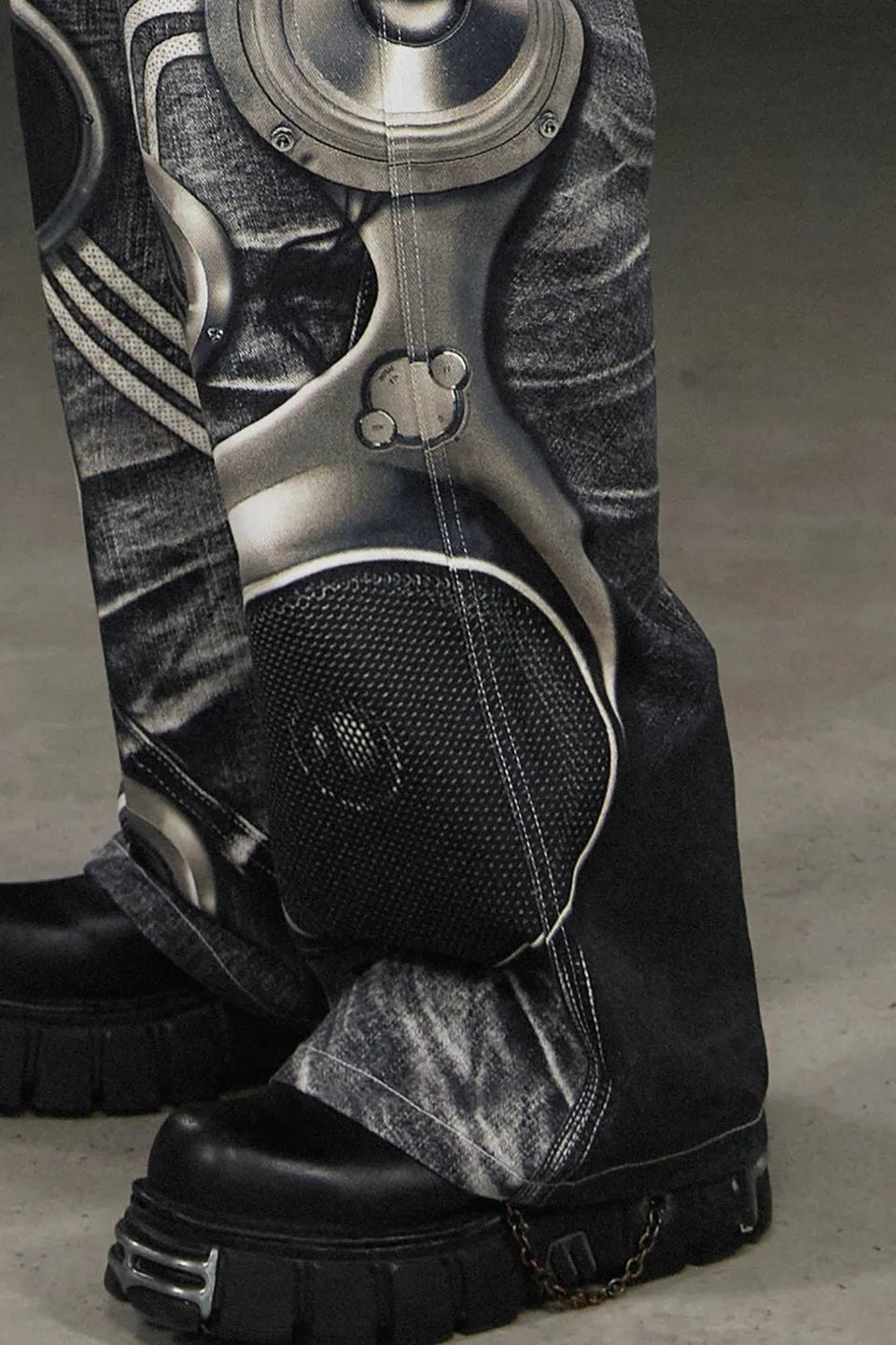 Sound Print Denim Pants