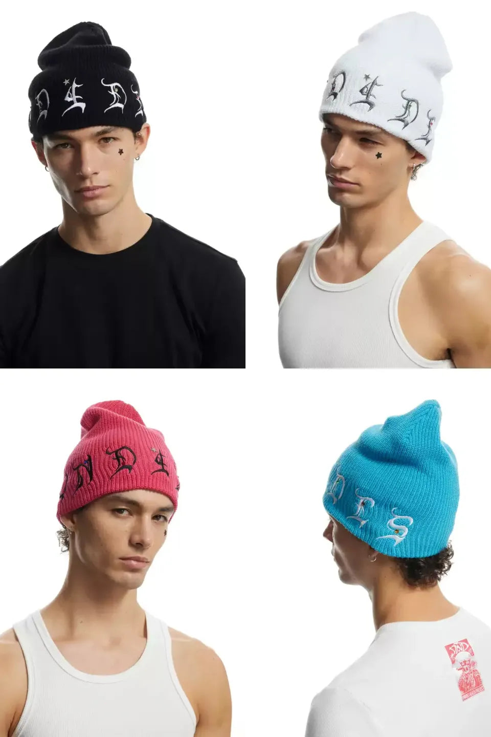 Star Nail Studded Gothic Logo Beanie