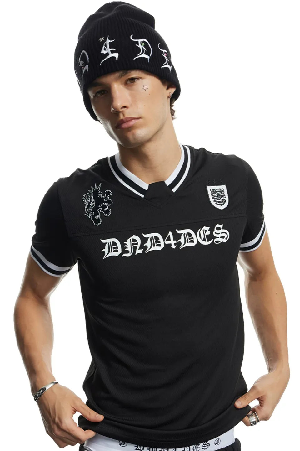 Star Nail Studded Gothic Logo Beanie