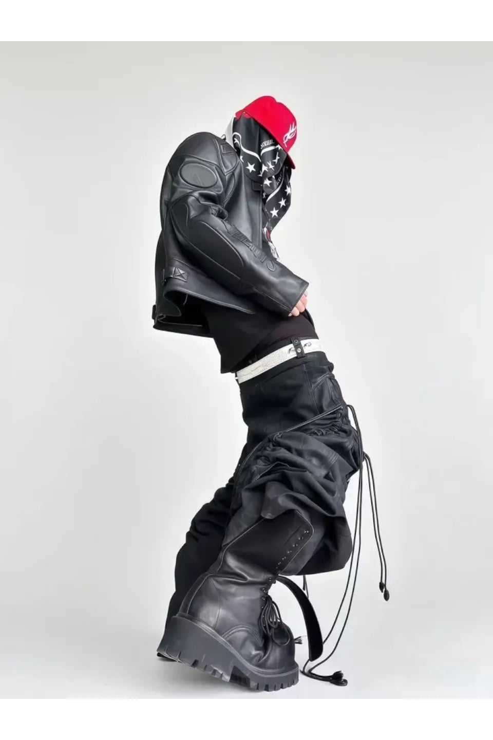 Structural Drawstring Metallic Brushed Trousers