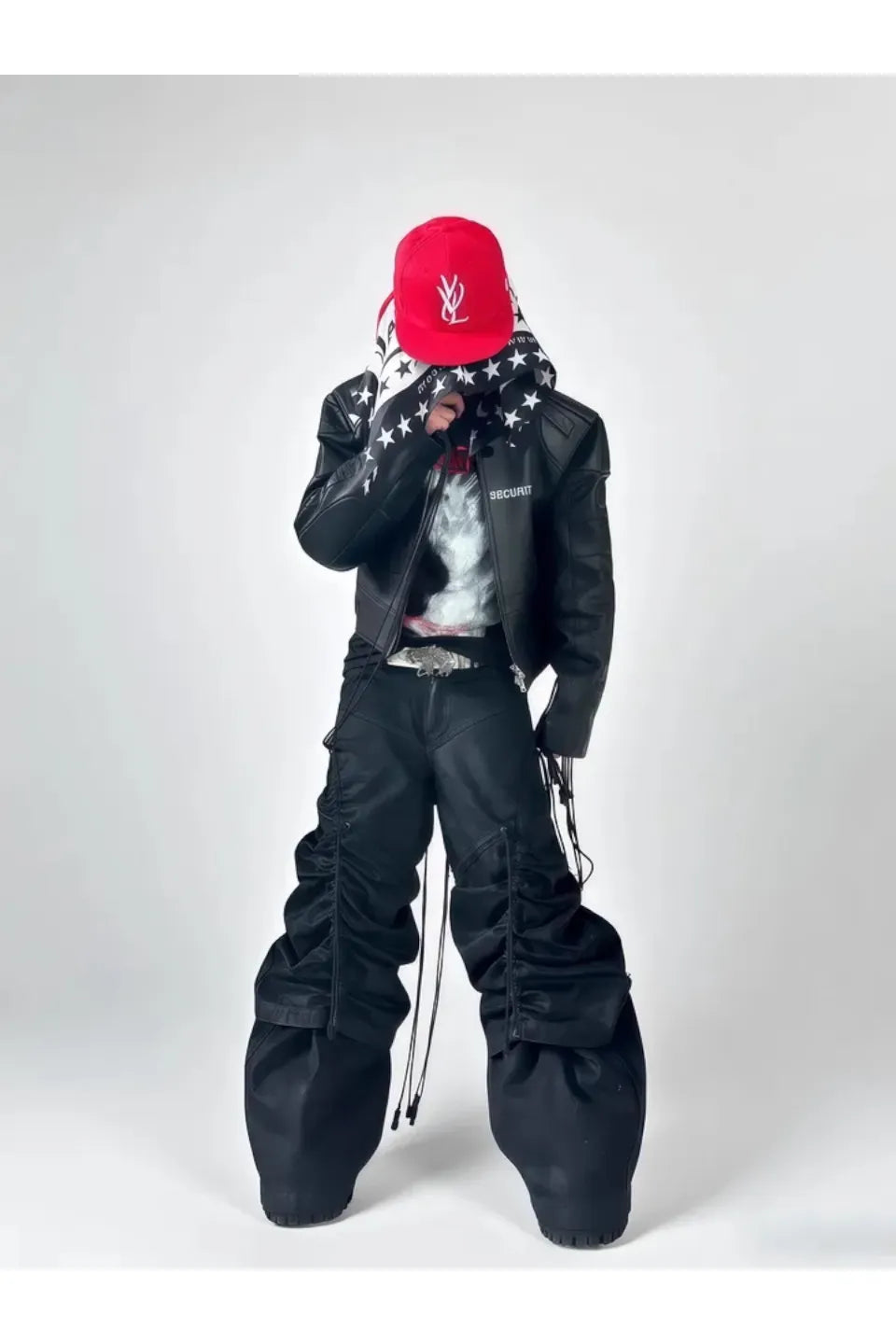 Structural Drawstring Metallic Brushed Trousers