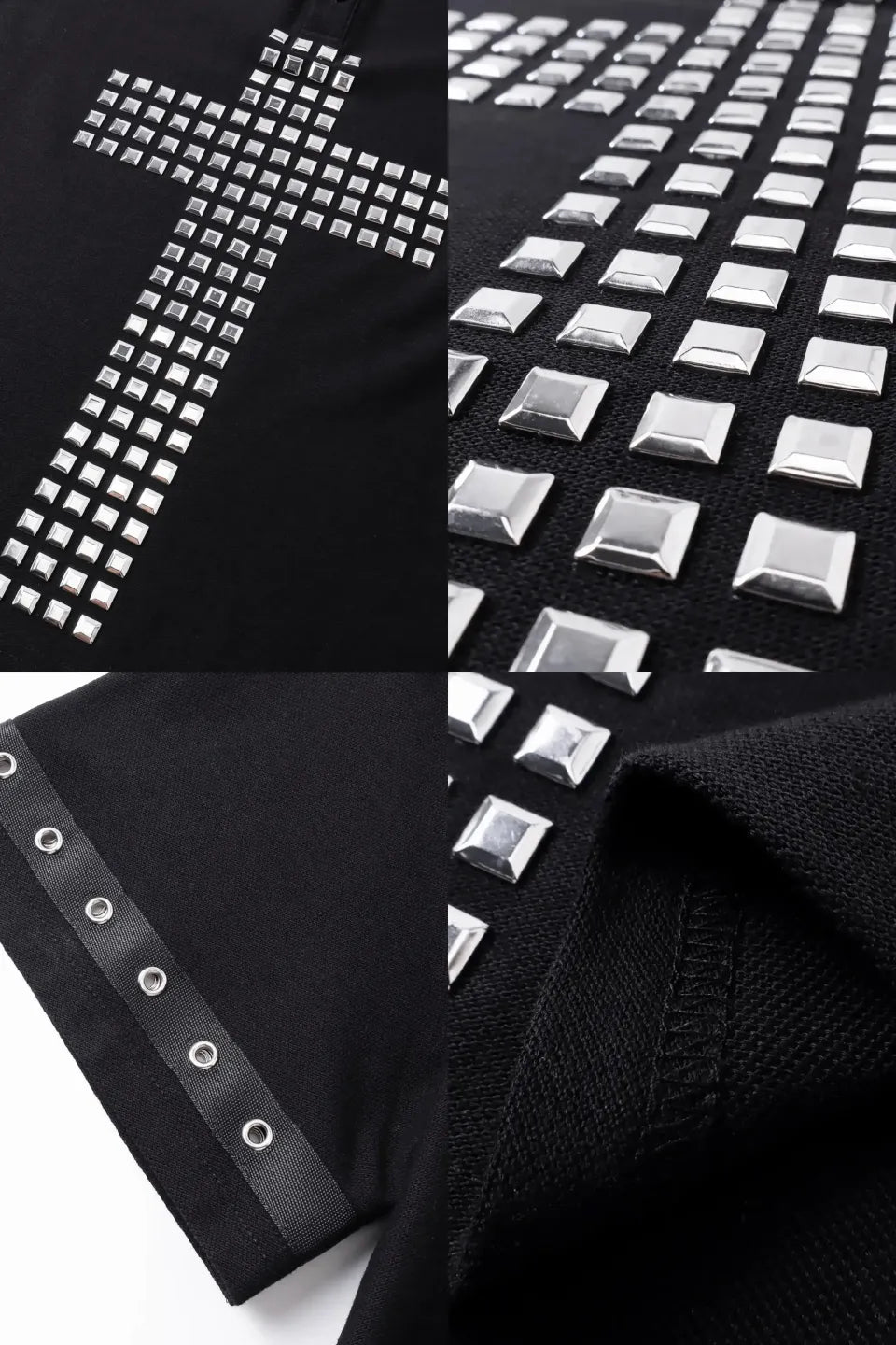 Studded Cross Grunge Polo Shirts