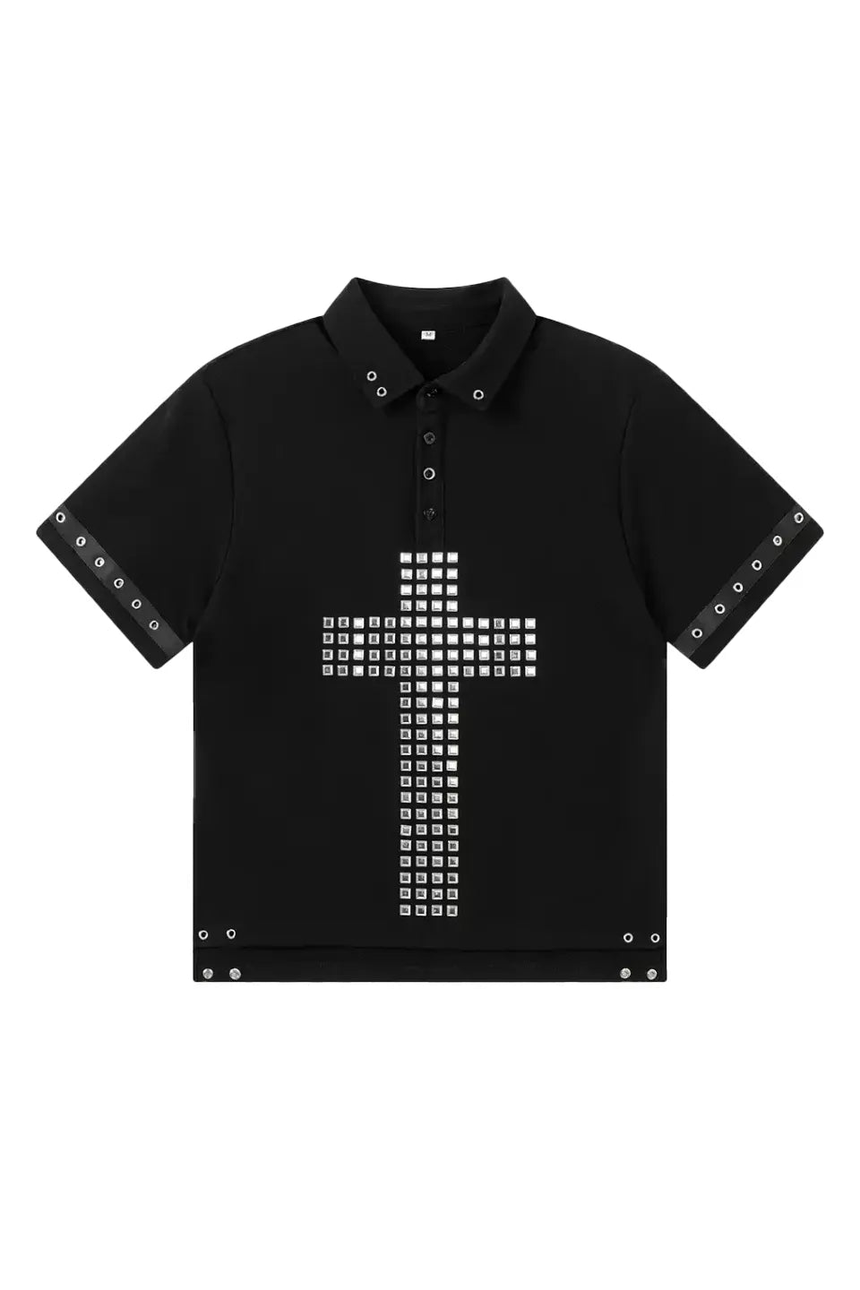 Studded Cross Grunge Polo Shirts