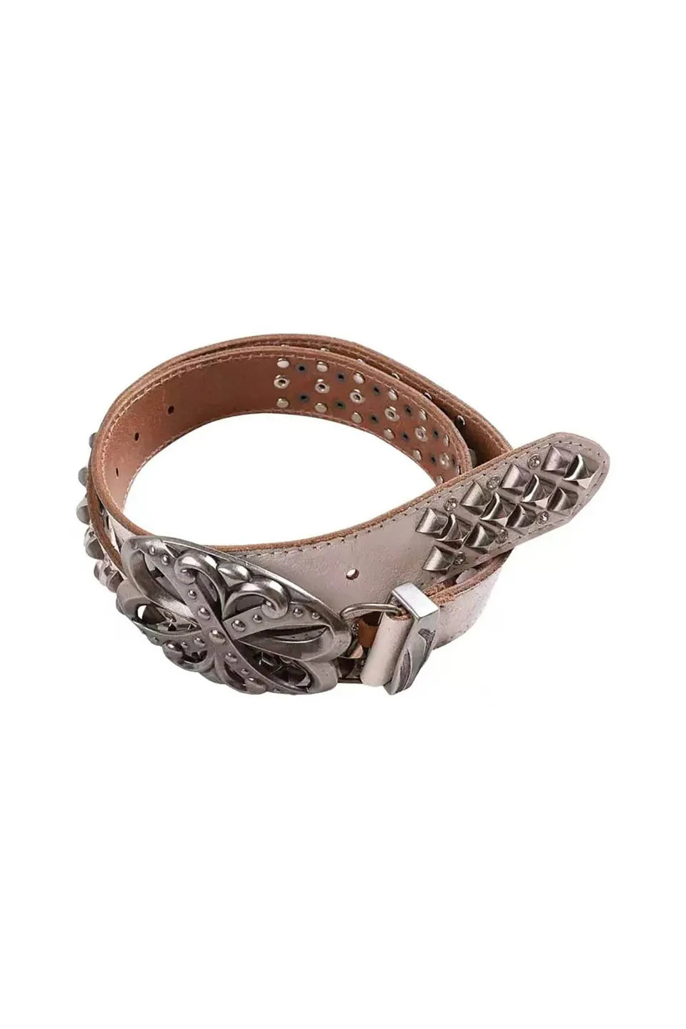 DND4DES | Studded Rhinestone Carved Buckle Leather Belt レザーベルト