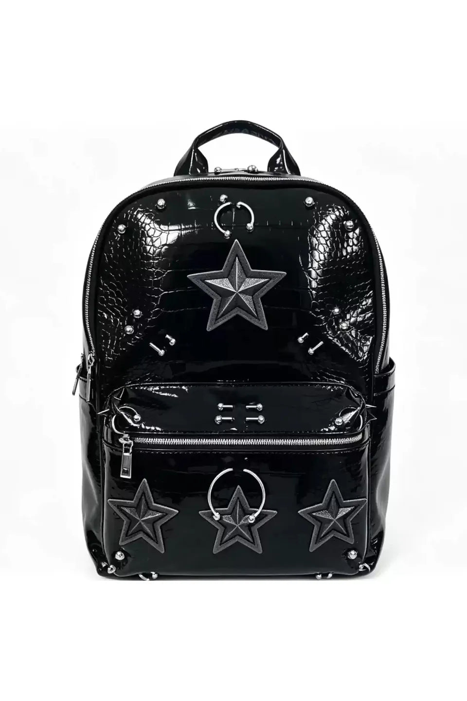 Studded Grommet Zipper Strap Backpack