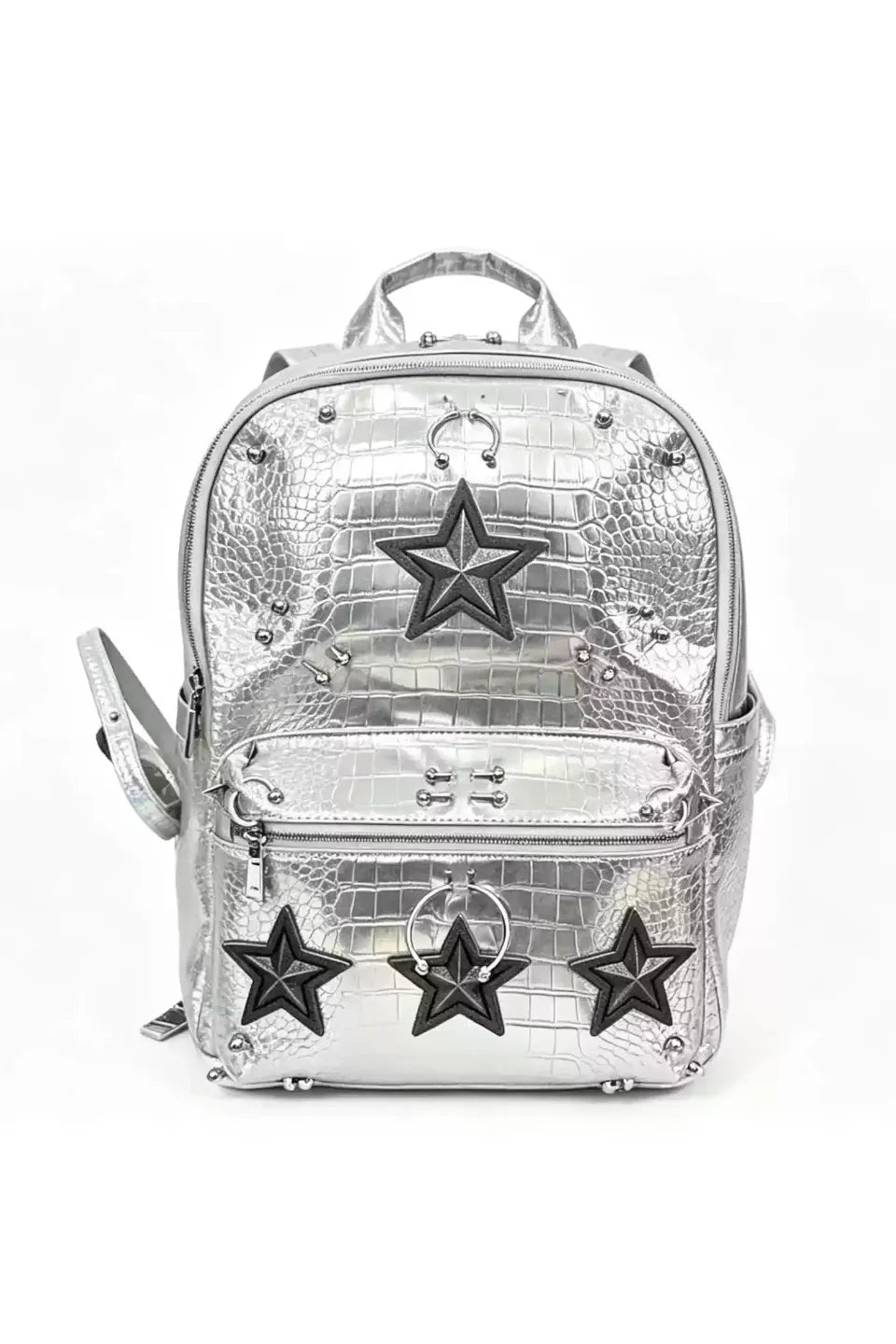 Studded Grommet Zipper Strap Backpack