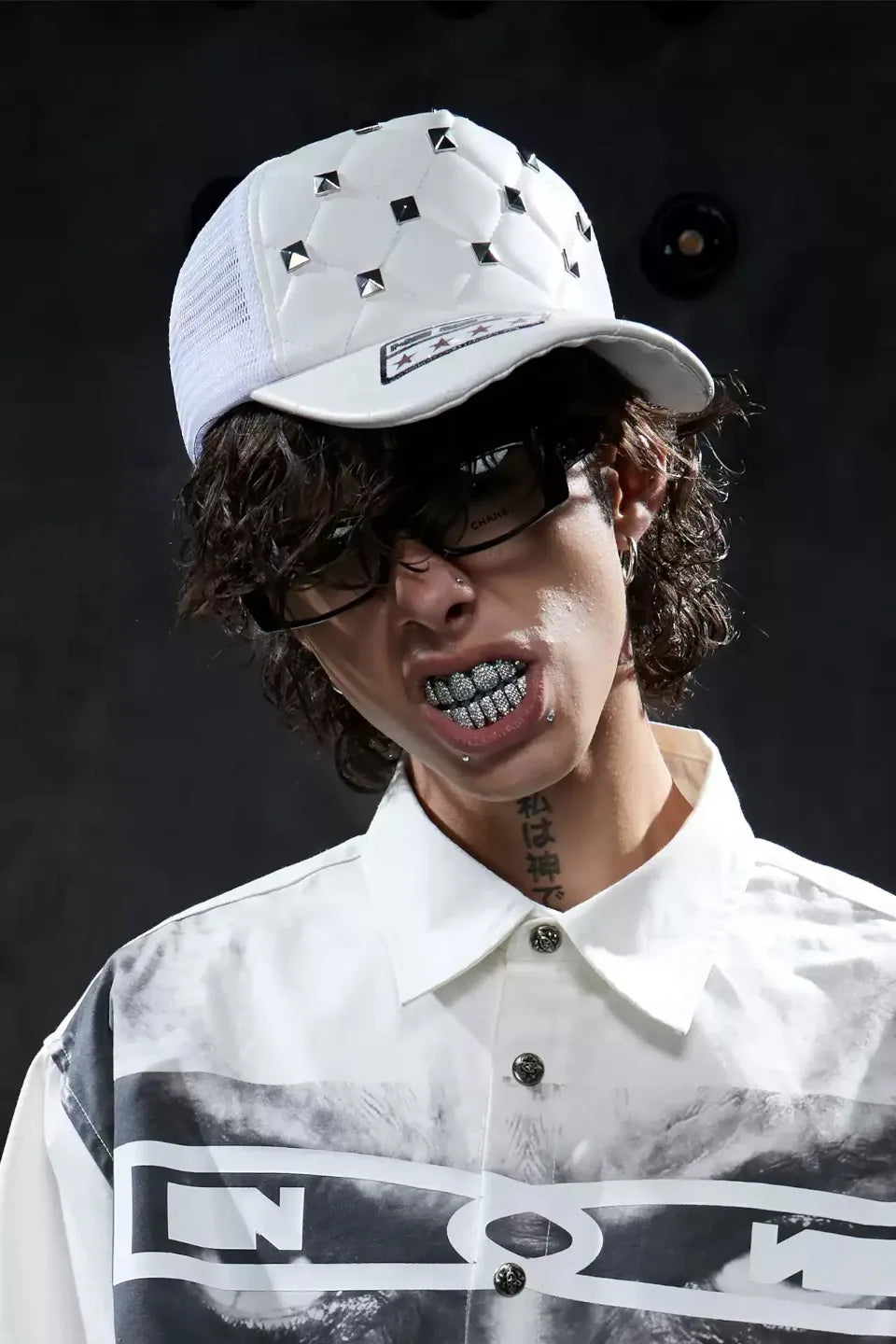 Studded Quilted PU Trucker Cap