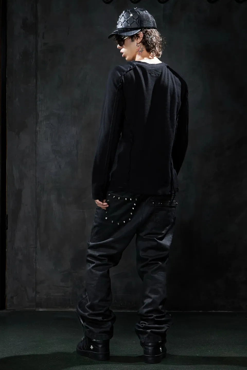 Studded Quilted PU Trucker Cap
