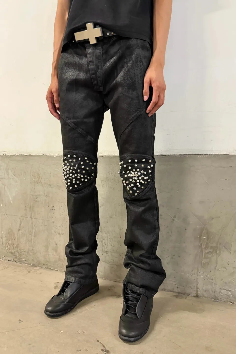 Studded Skinny Straight Denim
