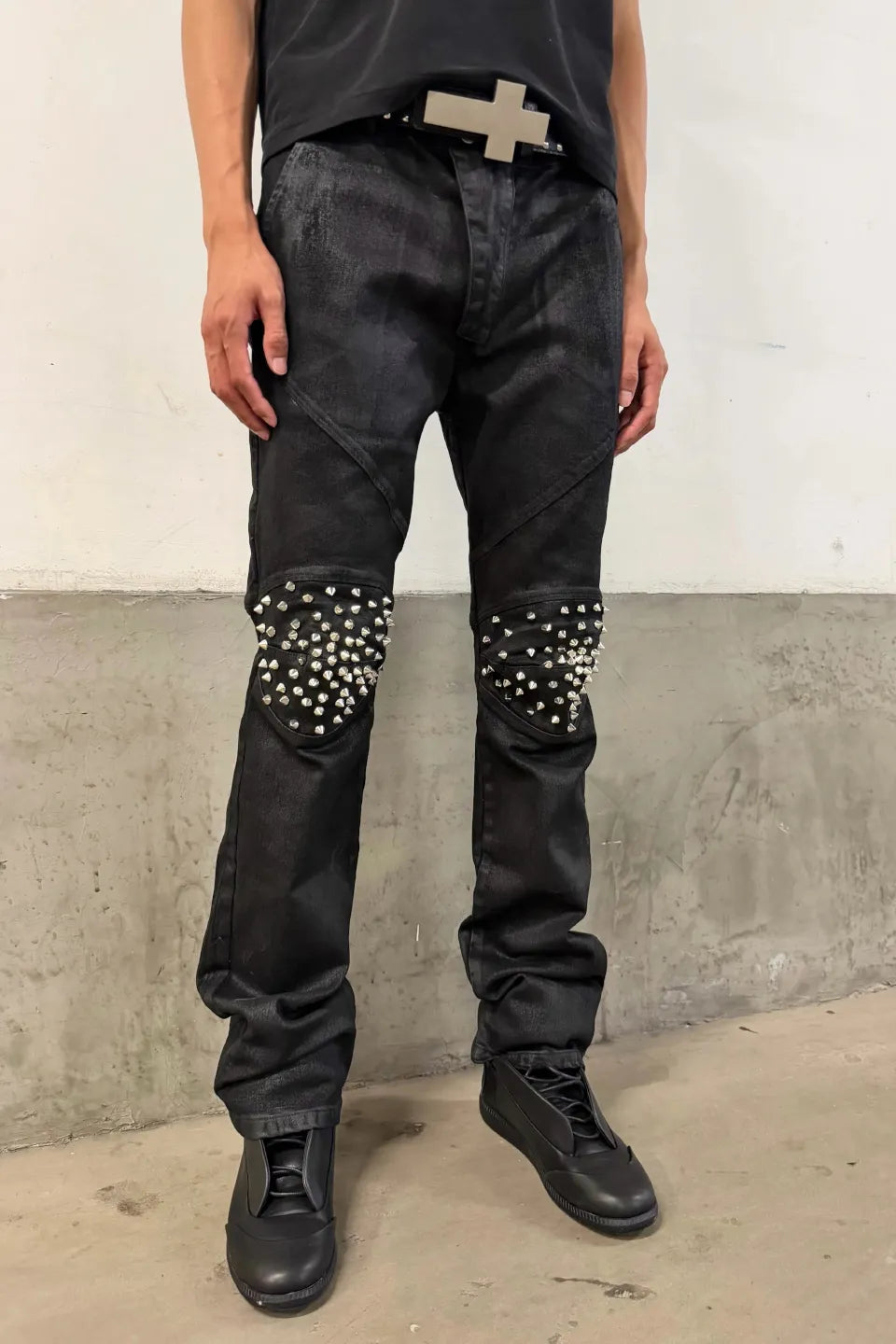 Studded Skinny Straight Denim
