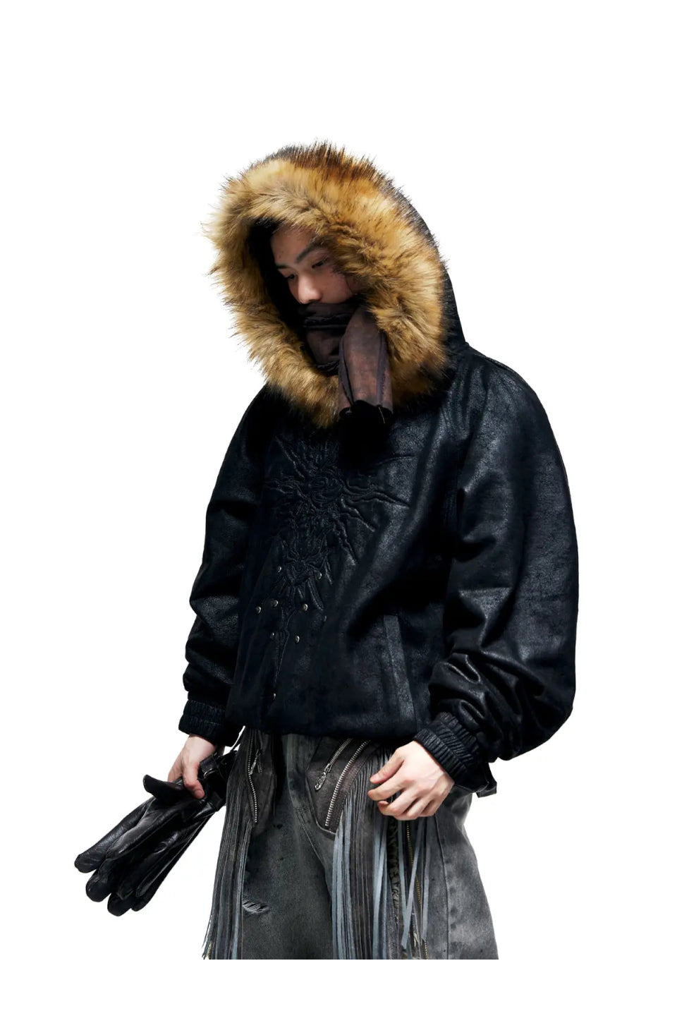 Sun Totem Fur Collar Hoodie