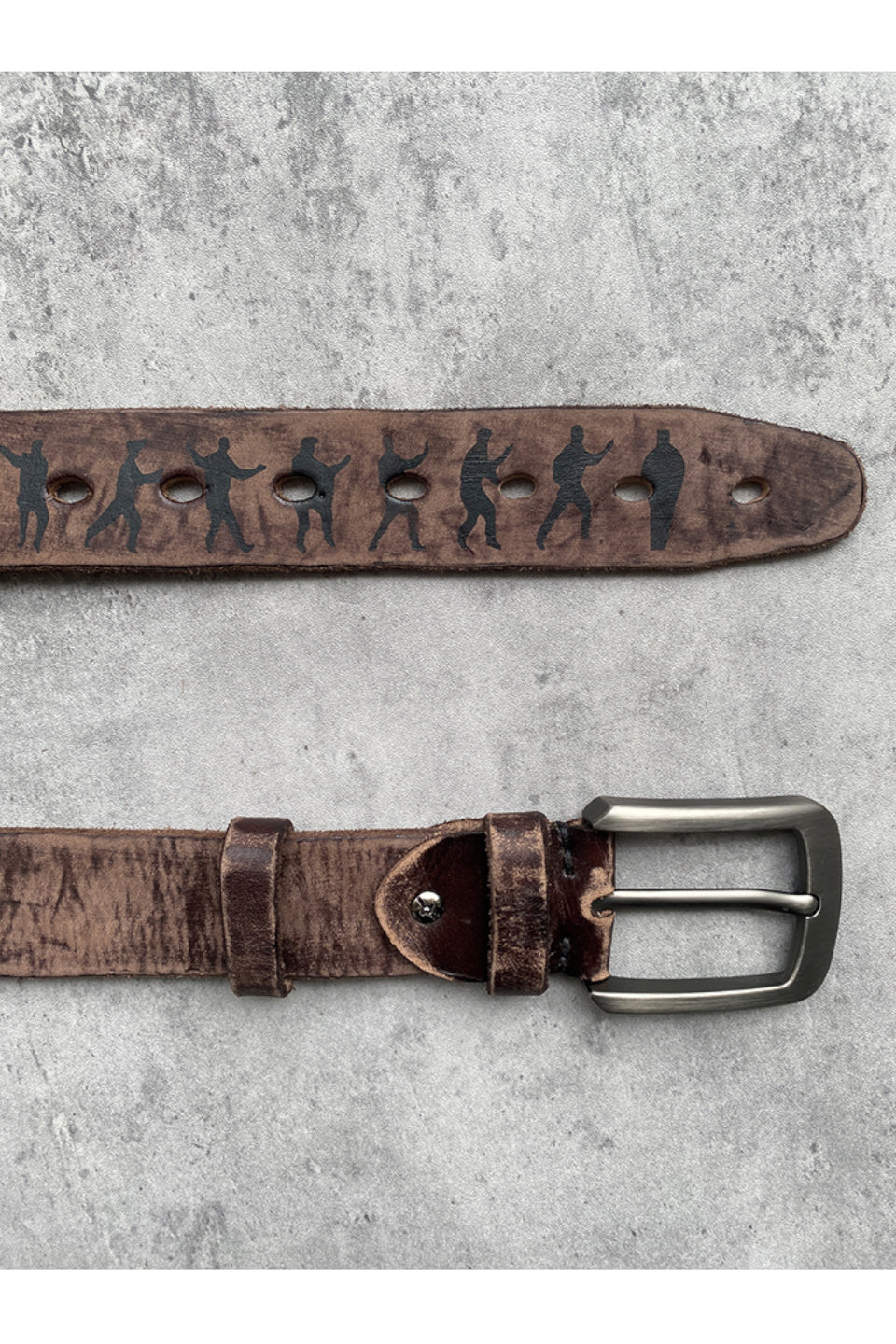 TAIJI Distressed 36 Hole Multipurpose Leather Belt