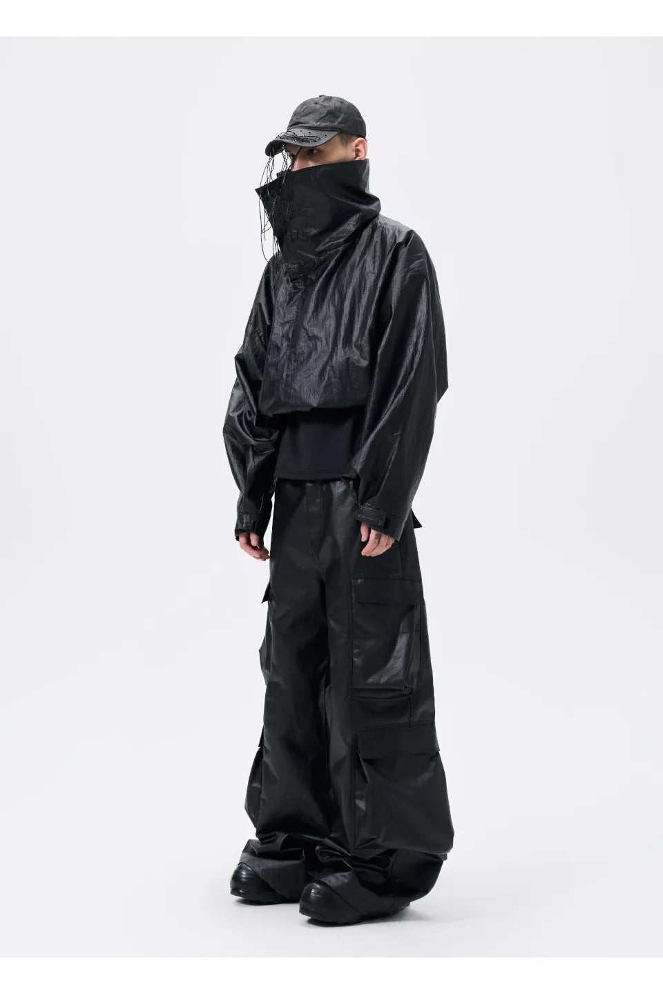 Texture Drawstring Shell Jacket