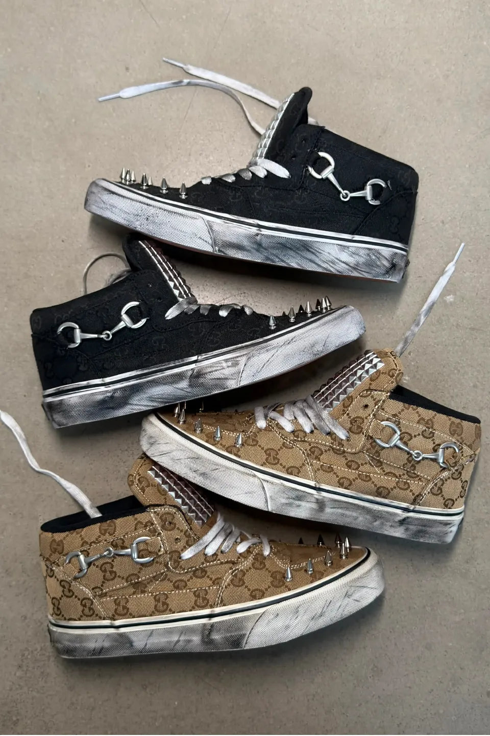 The Fake Friend Distressed Rivet Vulcanized Shoes