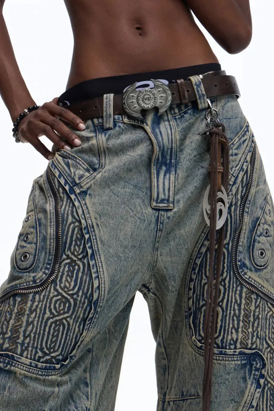 Top Grain Cowhide Axe Shaped Belt