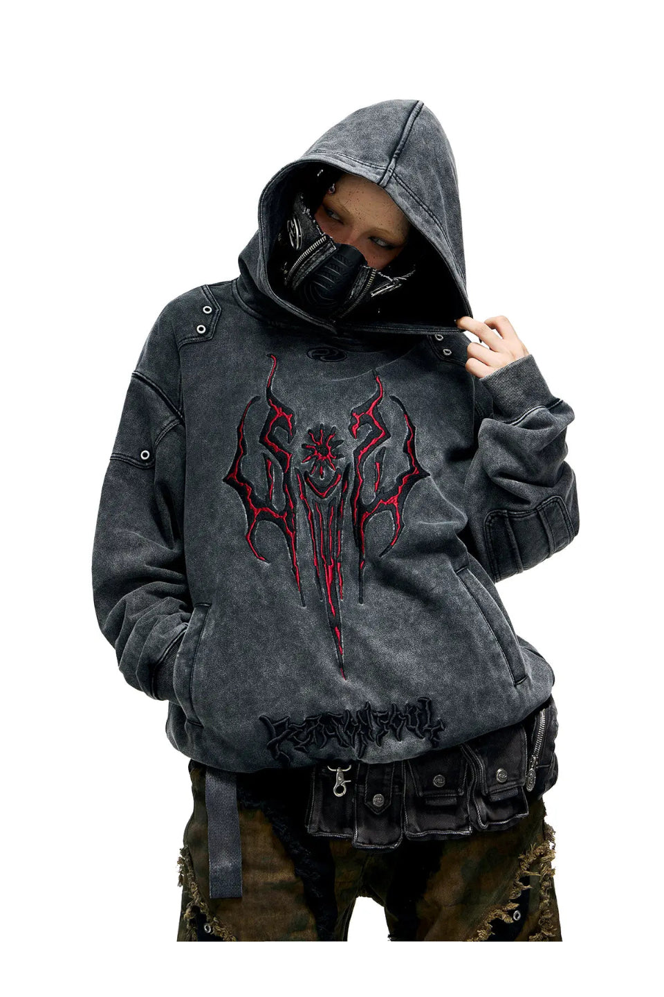 Totem Embroidered Washed Hoodie