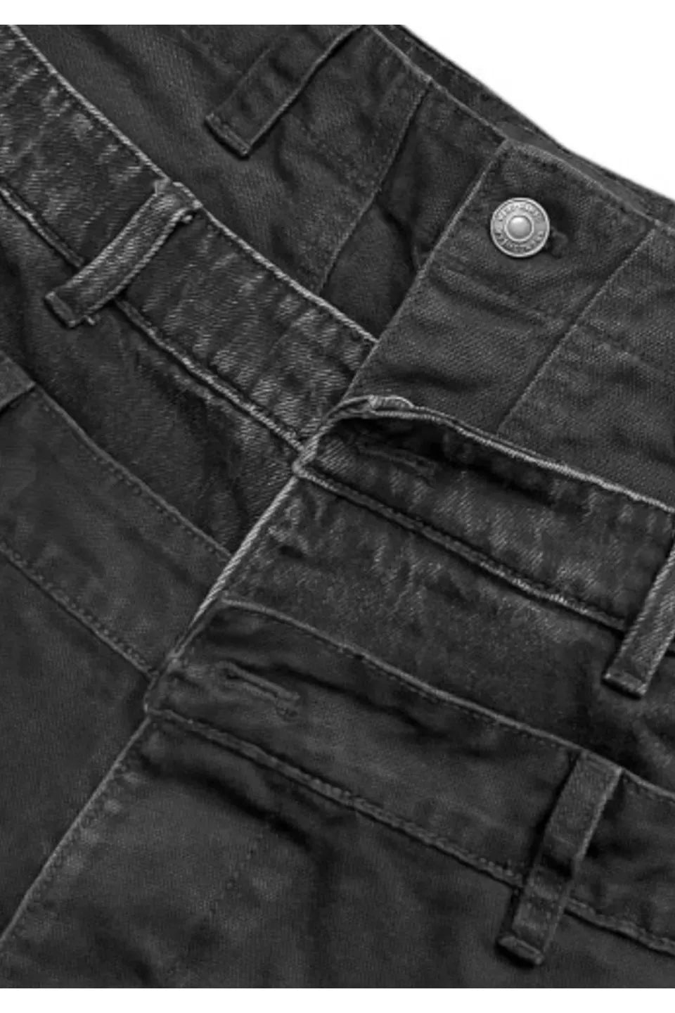 Triple Waistband Distressed Cargo Jeans