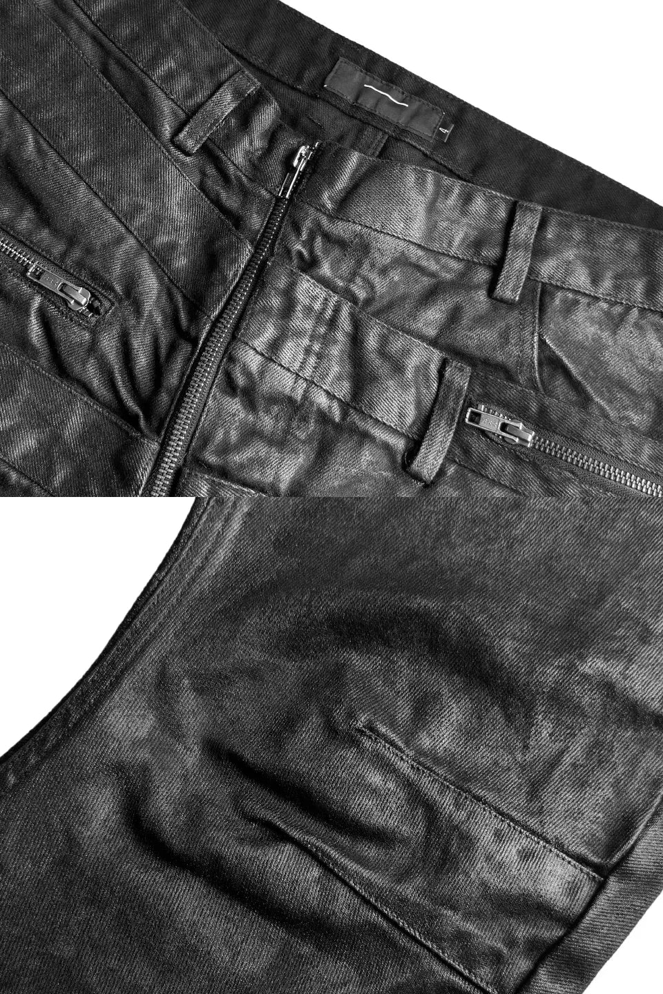 Triple Waistband Coated Hand Painted Jeans