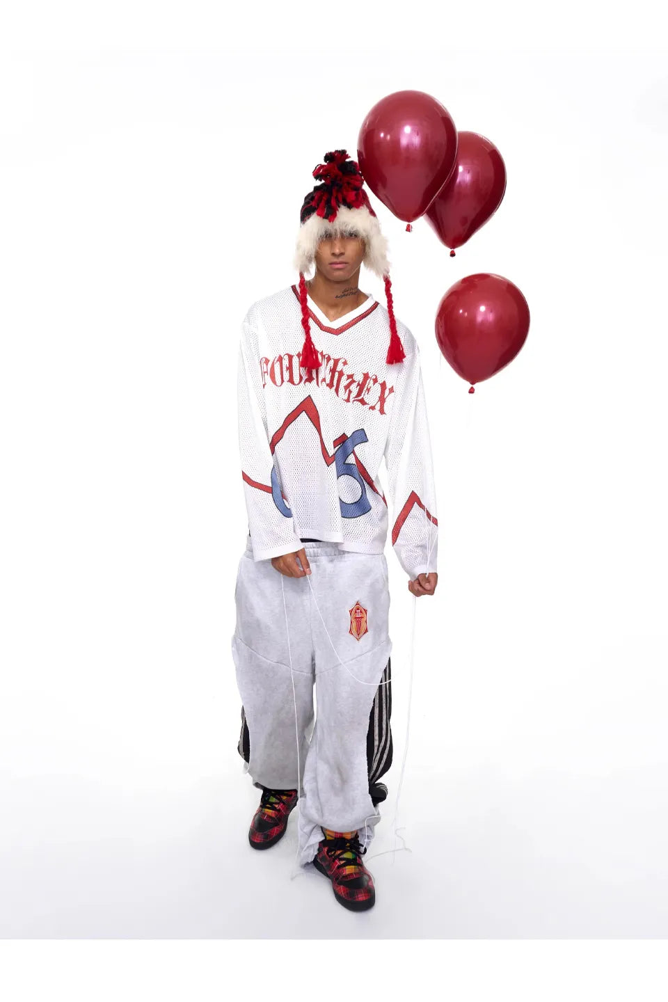 Two Tone Double Waist Wide Leg Pants