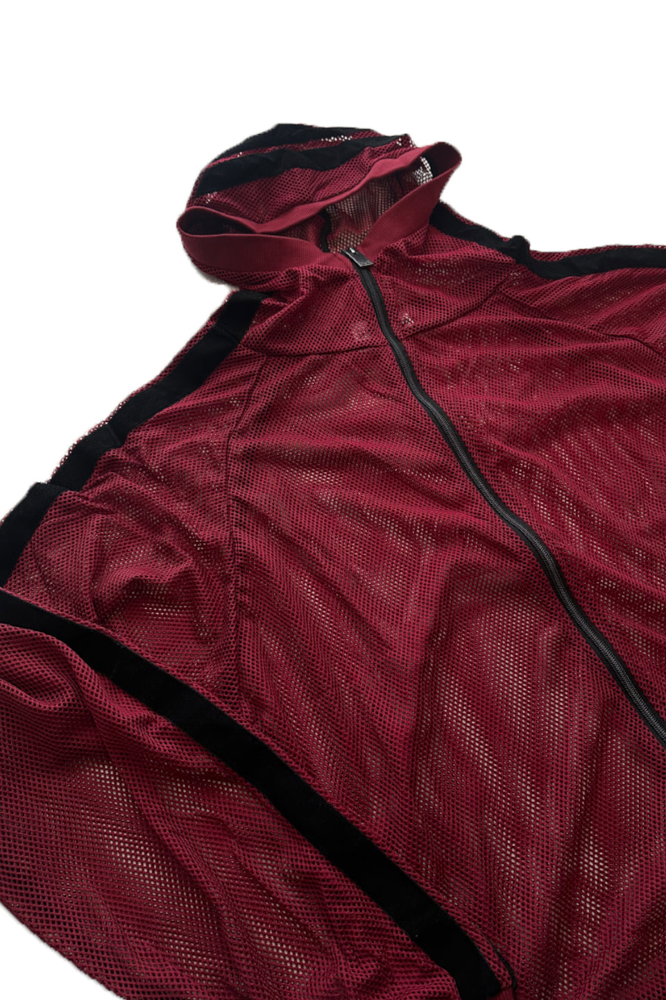 Velor Double Line Mesh Hoodie