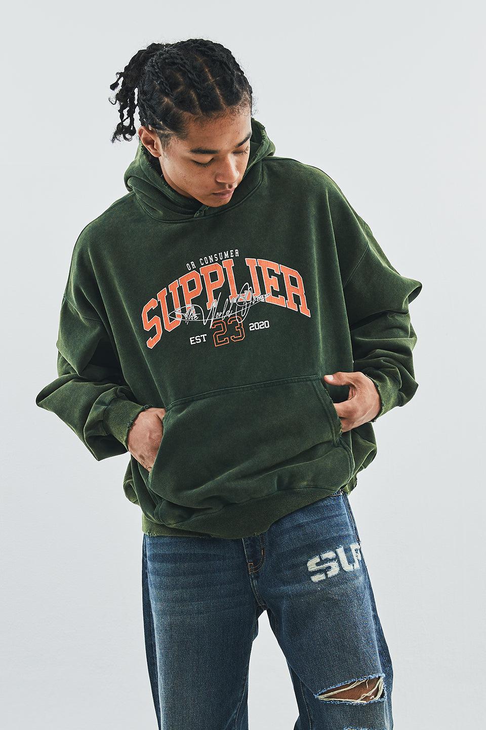 Vintage Wash College Logo Hoodie