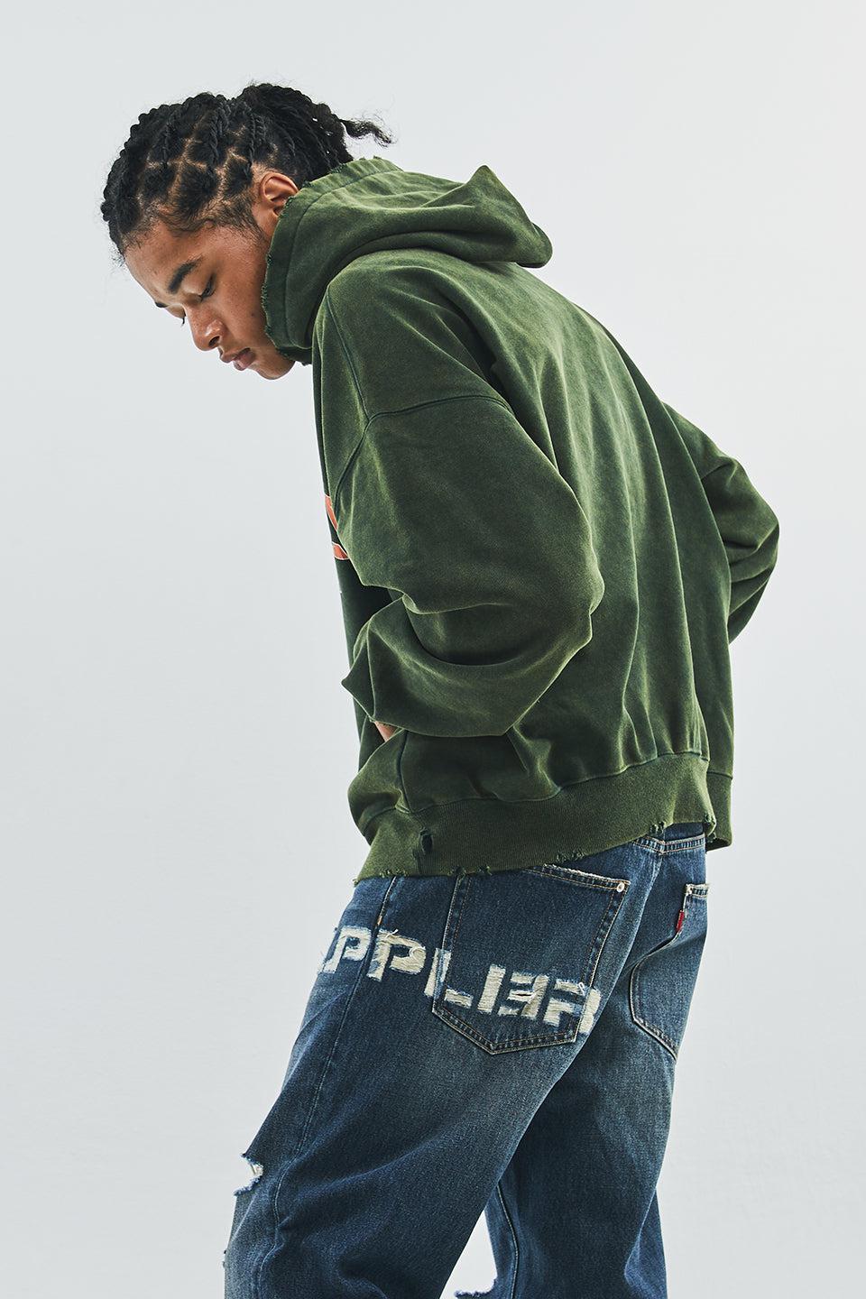 Vintage Wash College Logo Hoodie