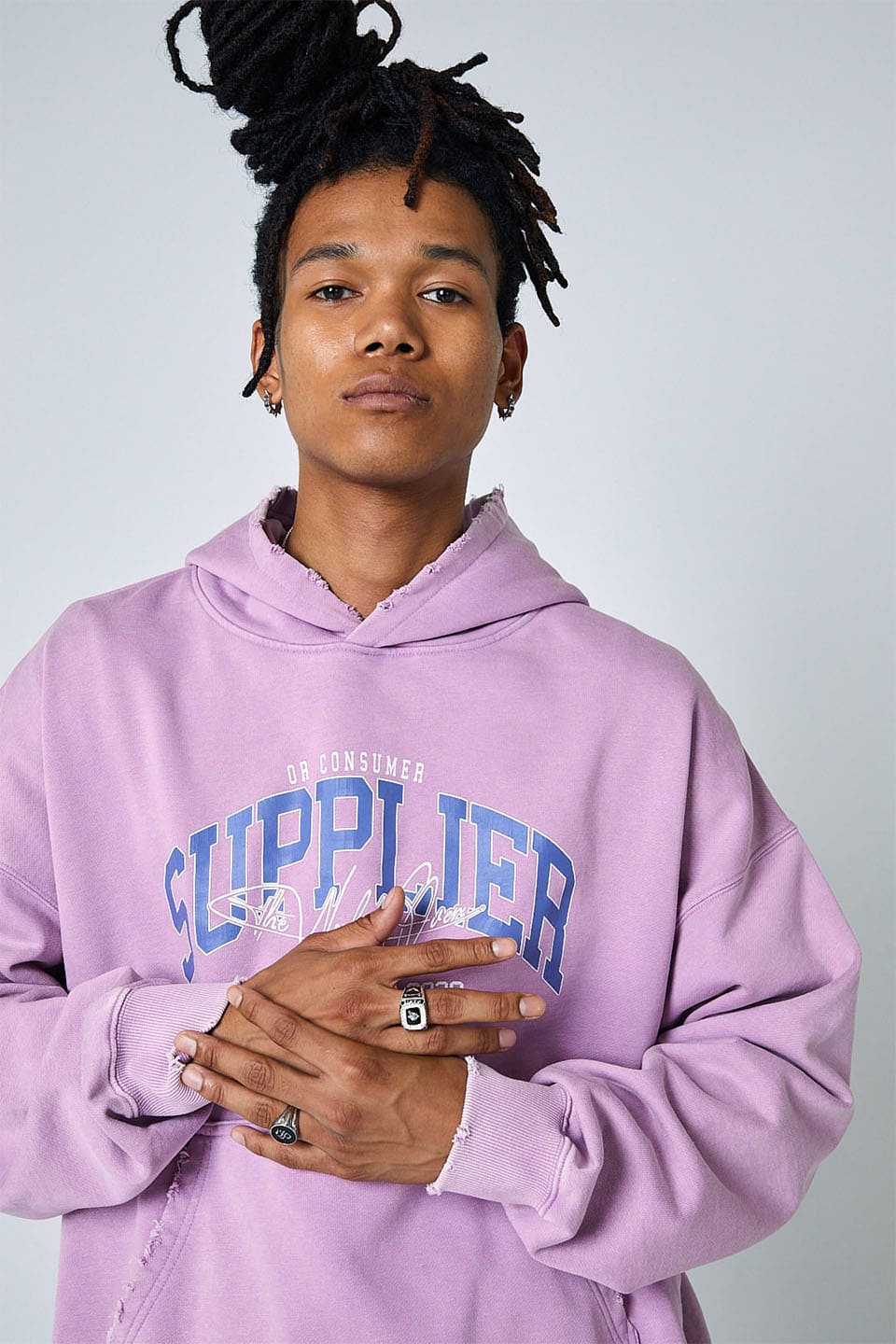 Vintage Wash College Logo Hoodie