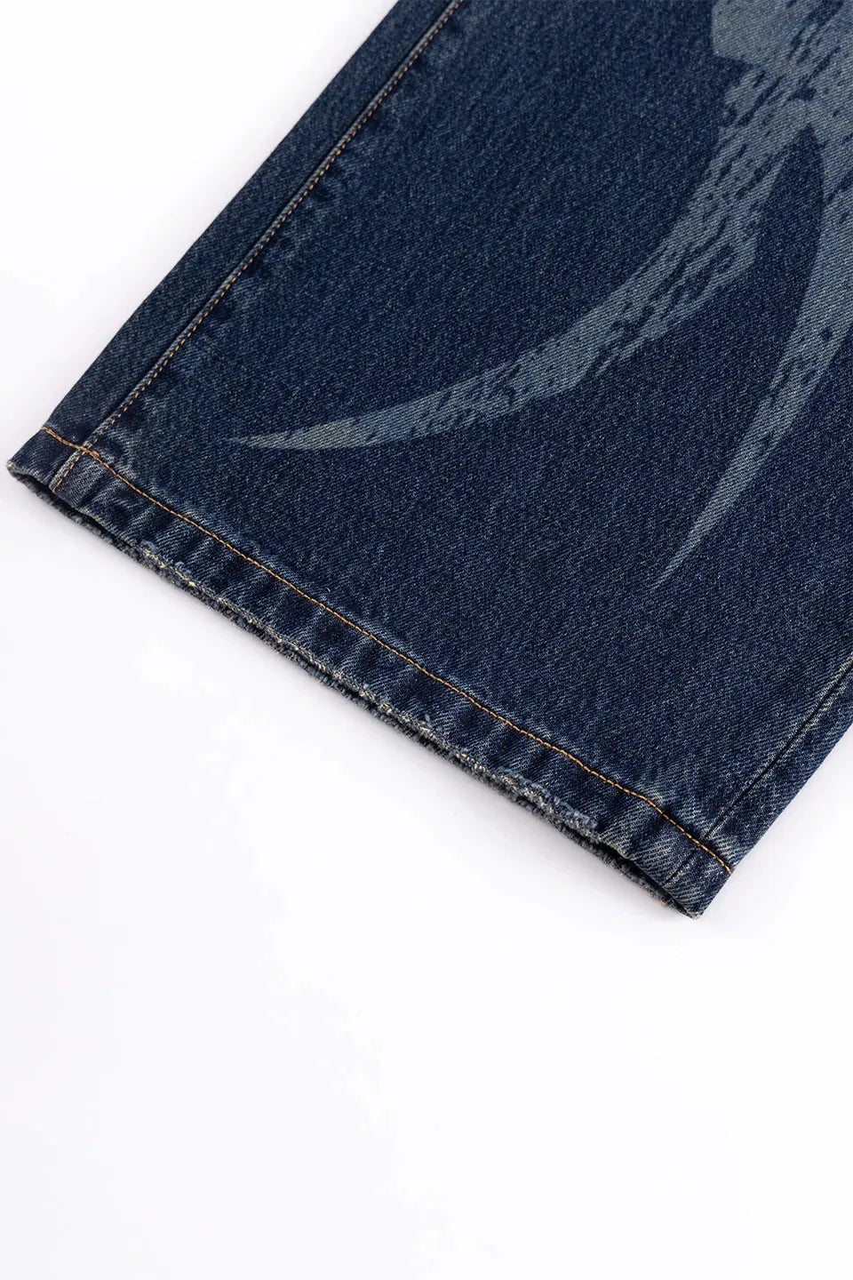 Vintage Wash Tribal Double Knee Baggy Jeans