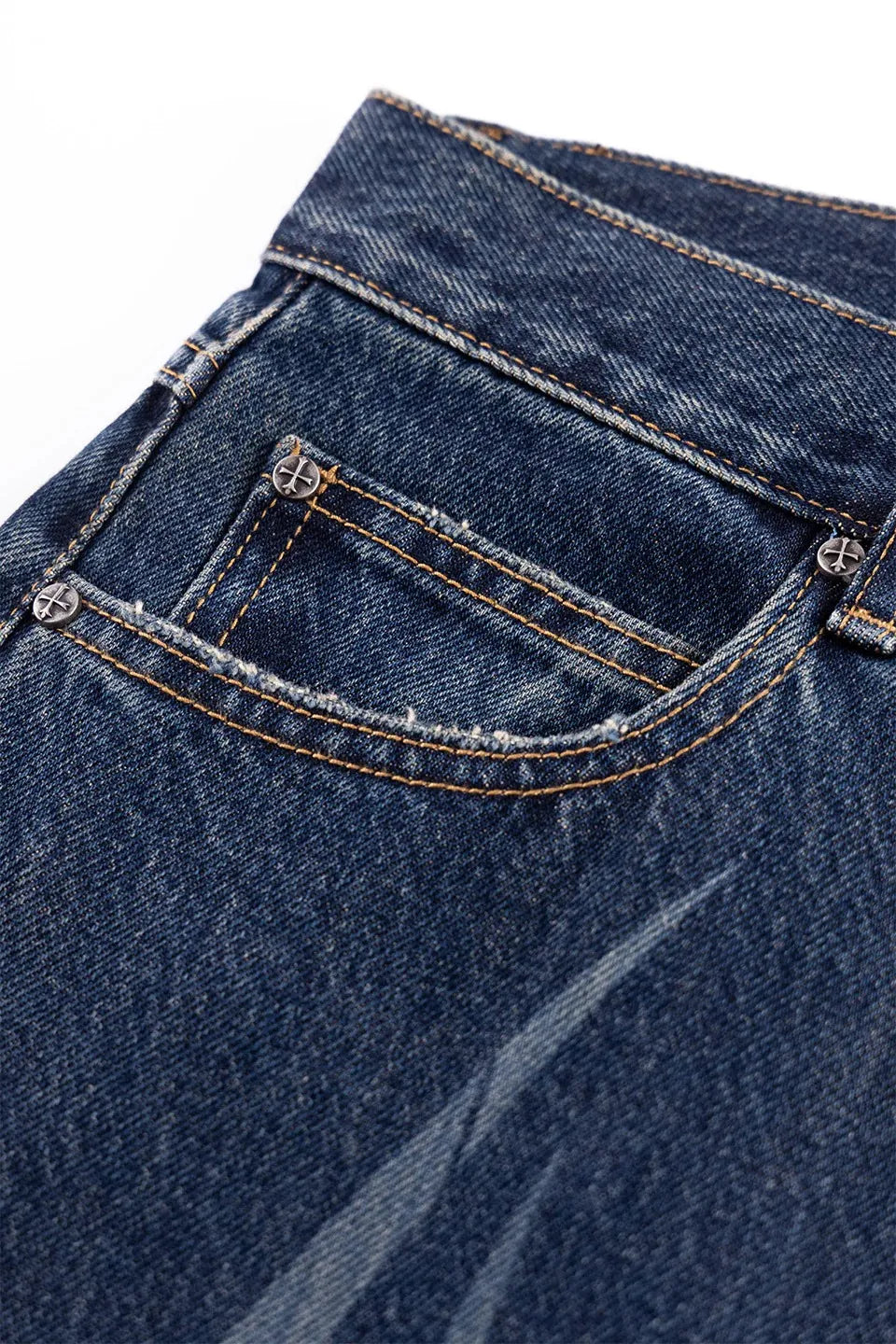 Vintage Wash Tribal Double Knee Baggy Jeans