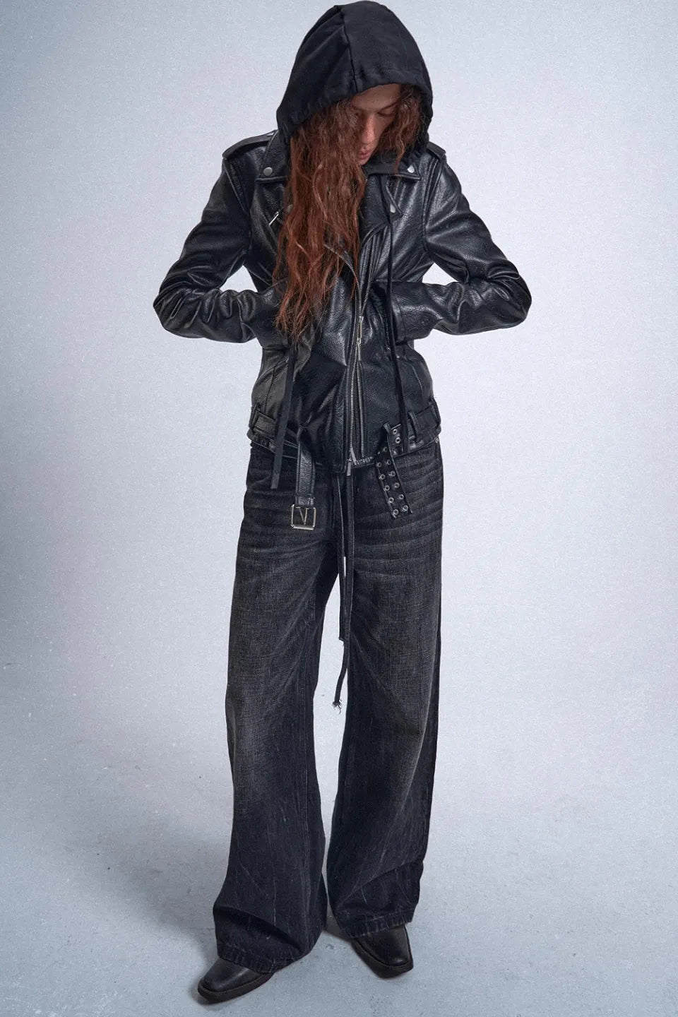 Void Douoble Zipper Adjustable Rock and Roll Leather Biker Jacket