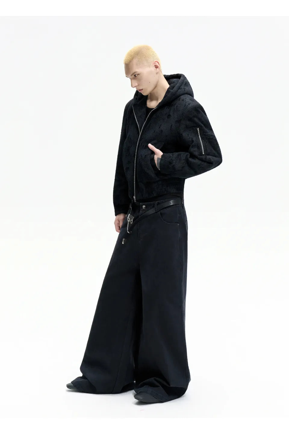 Washed Black Baggy Denim