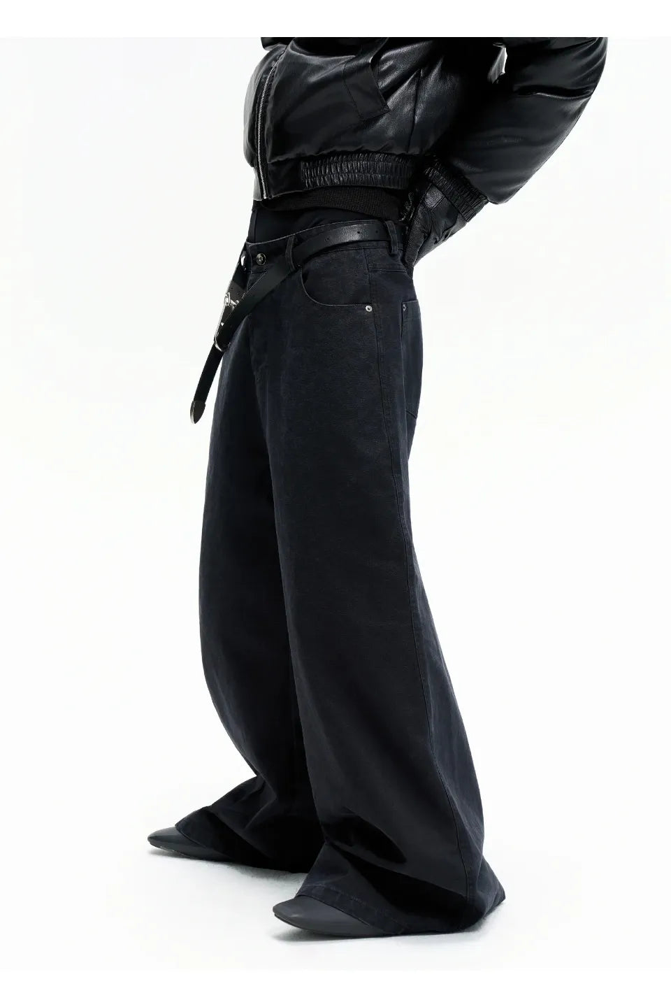 Washed Black Baggy Denim