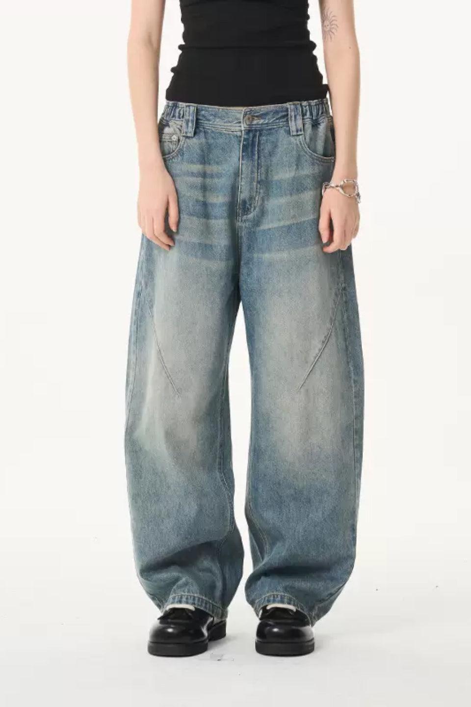 Washed Blue Damage Jeans