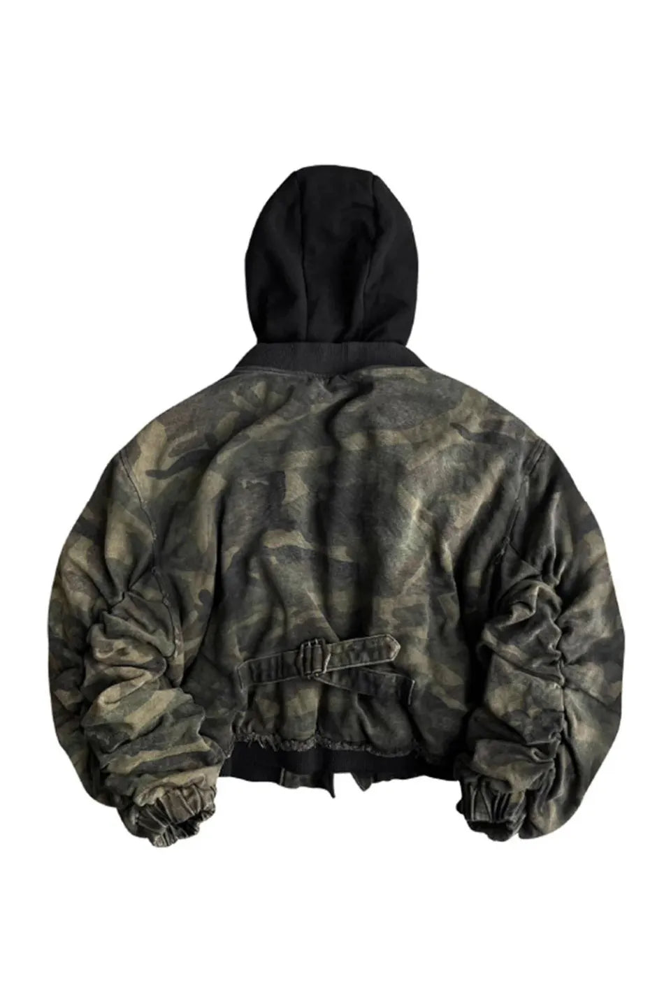 Washed Camouflage Bomber Jacket with Thickened Cotton