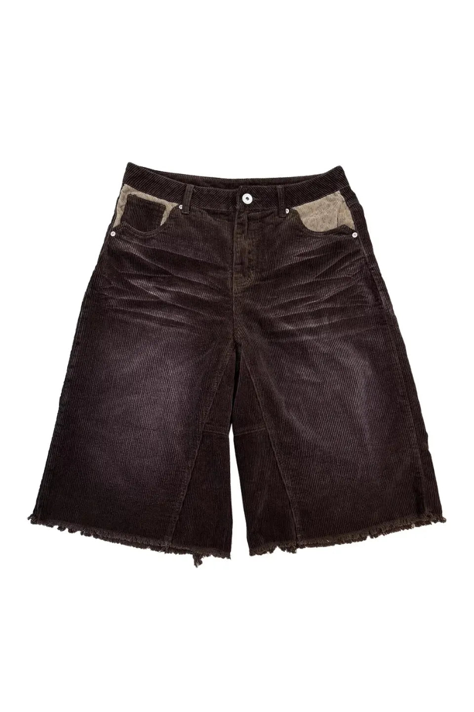 Washed Corduroy Cropped Shorts