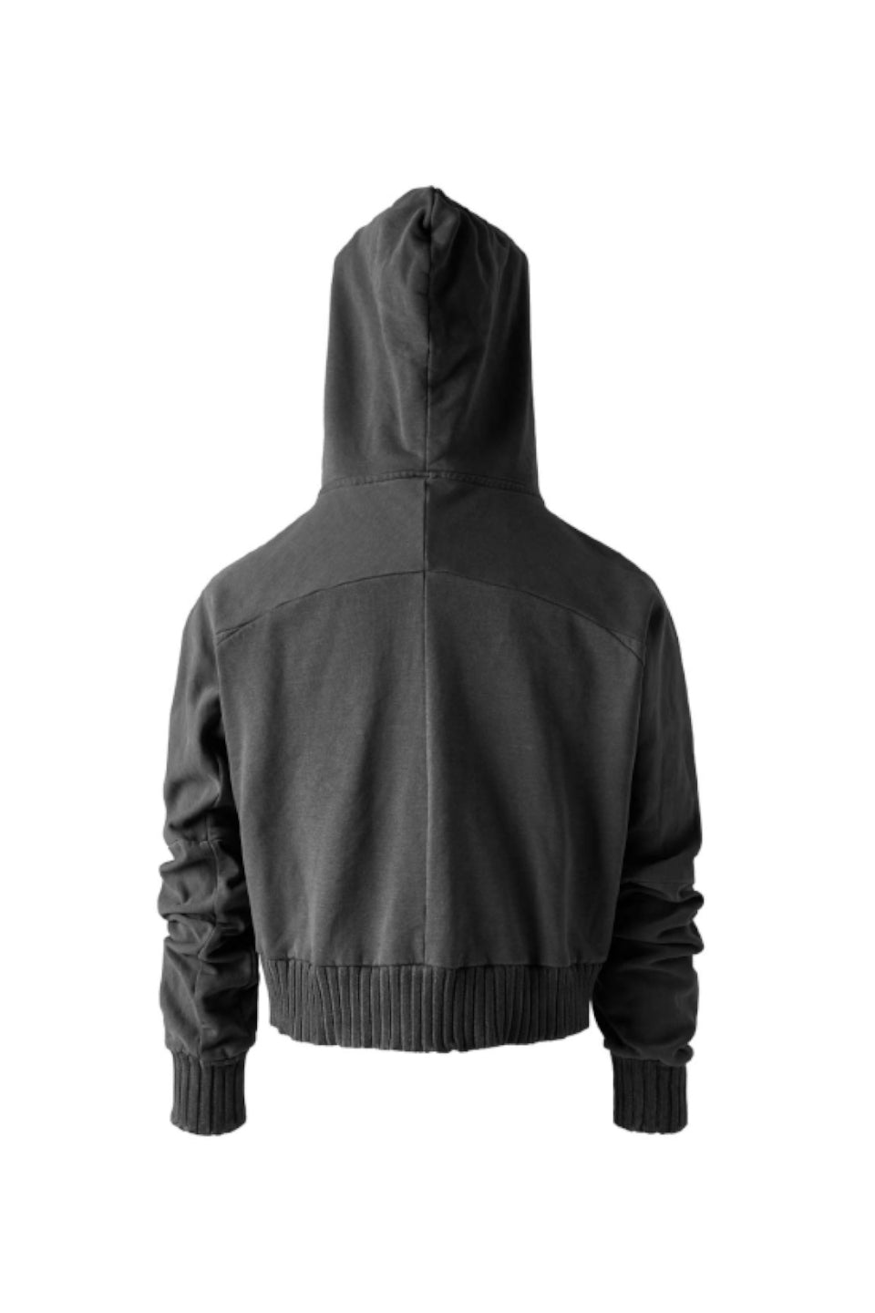 Washed Gray Cropped Hoodie Jacket