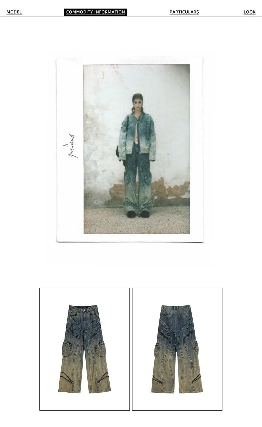 Washing Gradient Denim Jeans