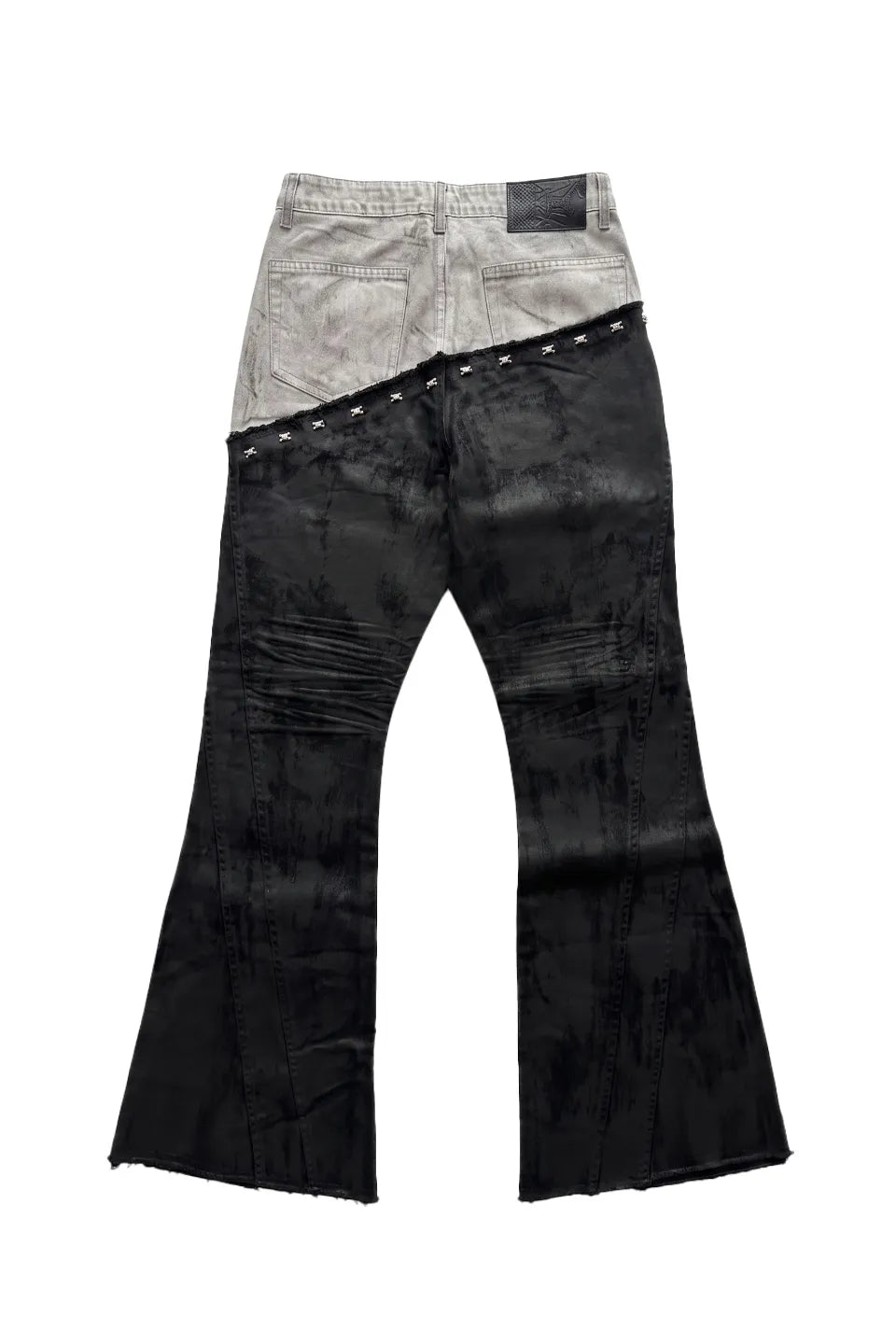 Wax Coated Asymmetric Panel Denim