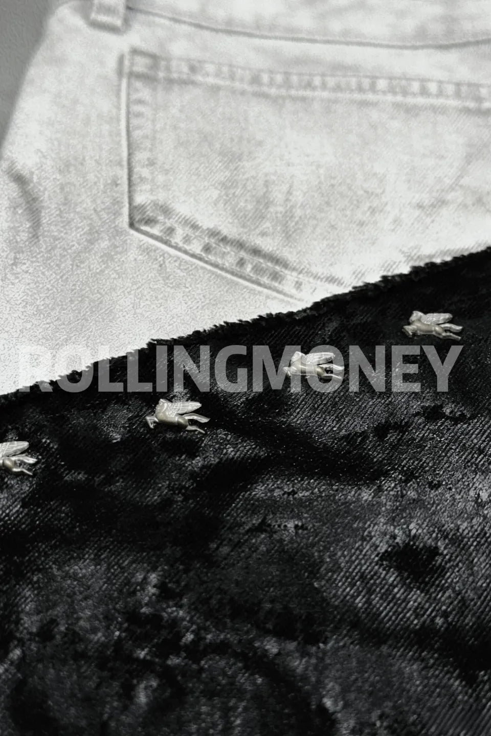 Wax Coated Asymmetric Panel Denim