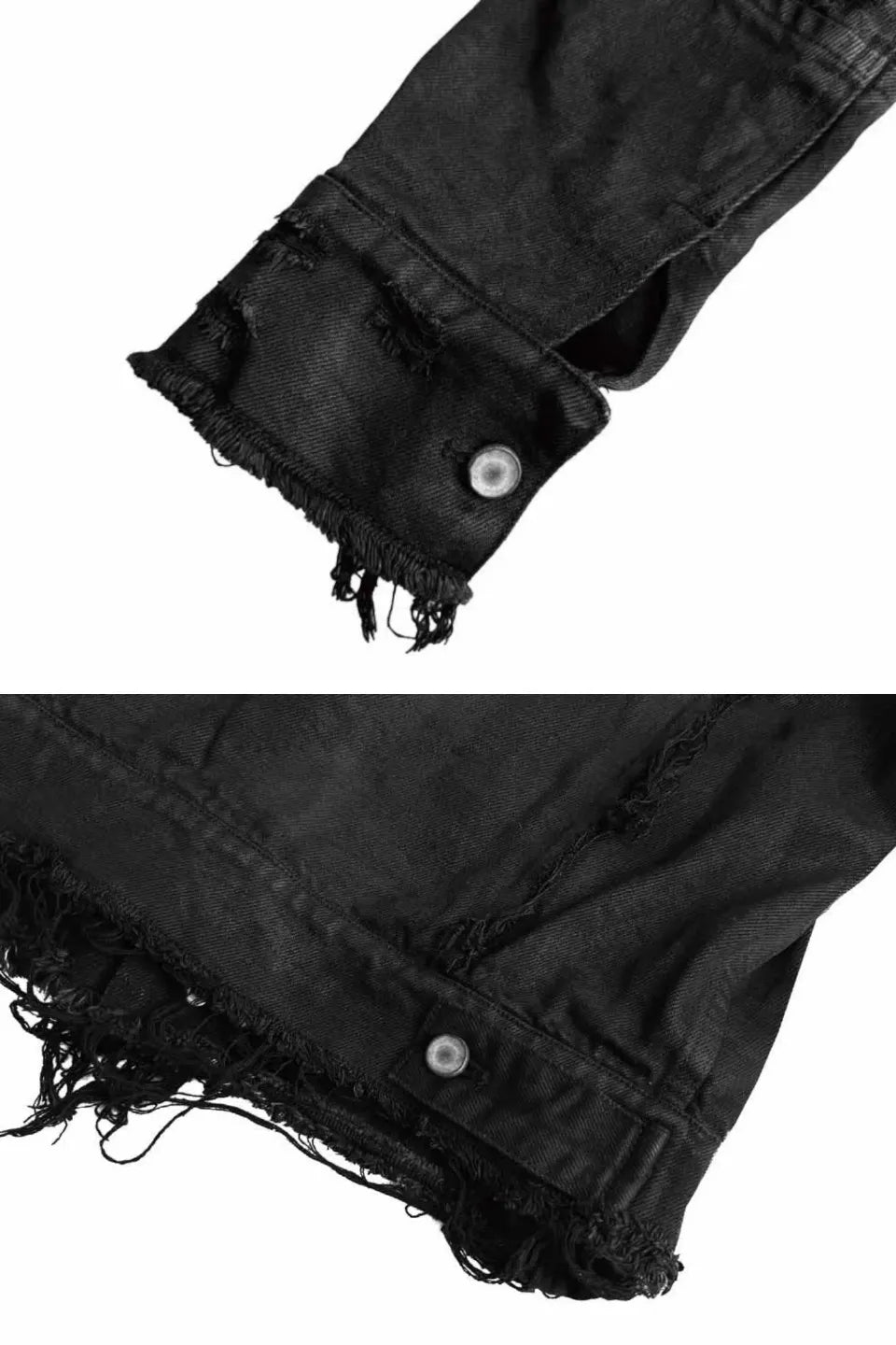 Wax Coated Destroyed Slit Denim Jacket