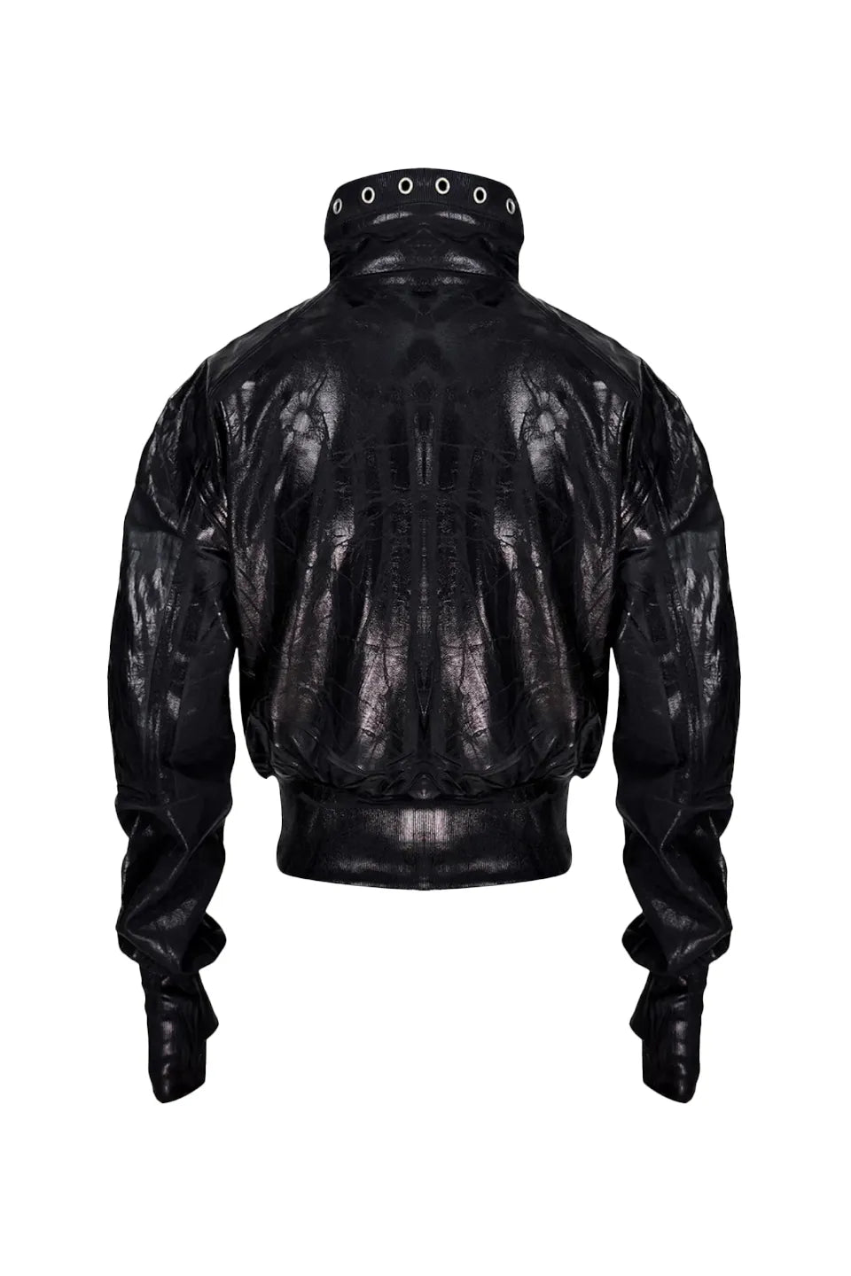 Wax Coated Leather Raglan Sleeve Jacket