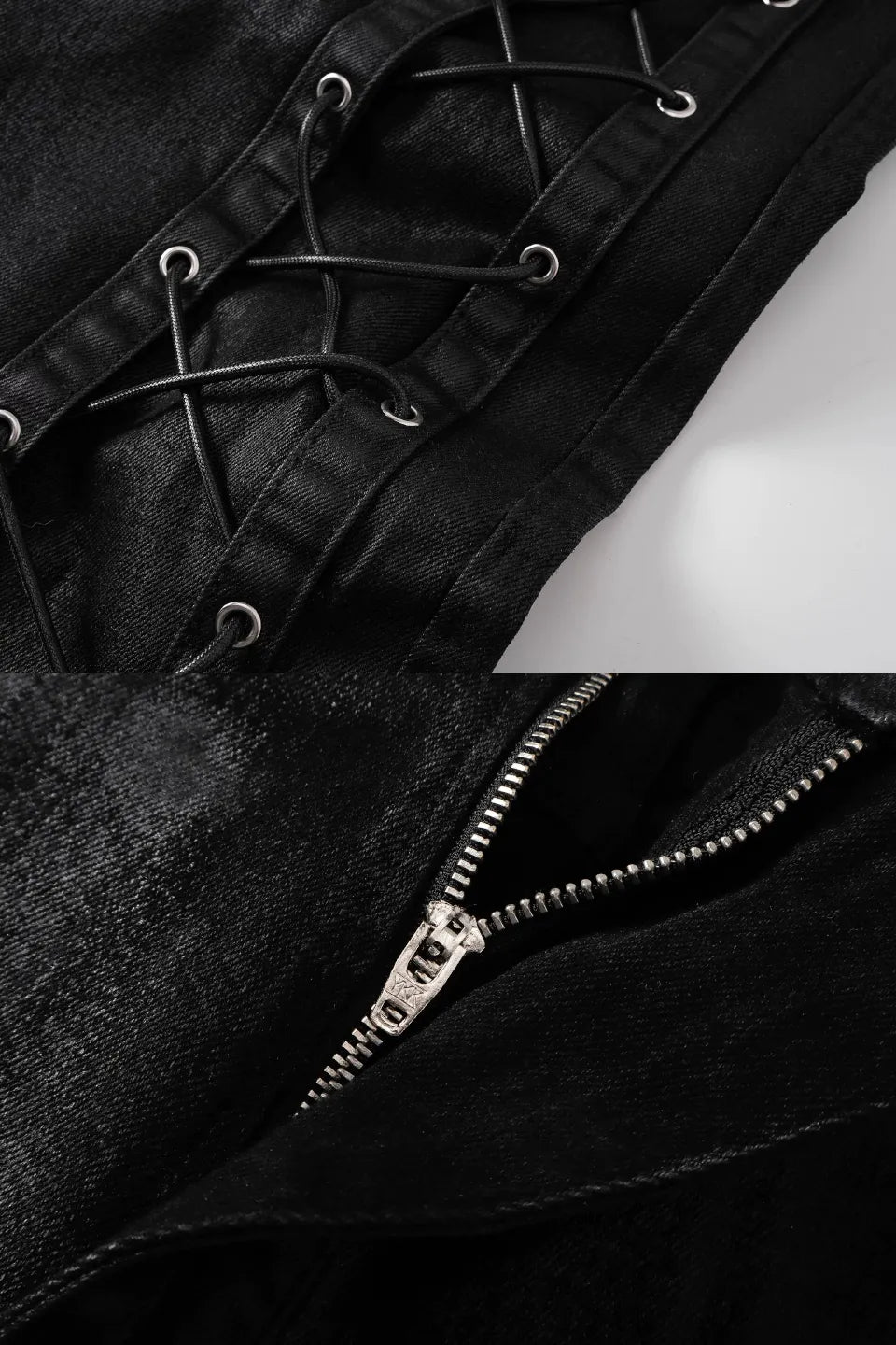 Wax Coated Straight Strapped Pants