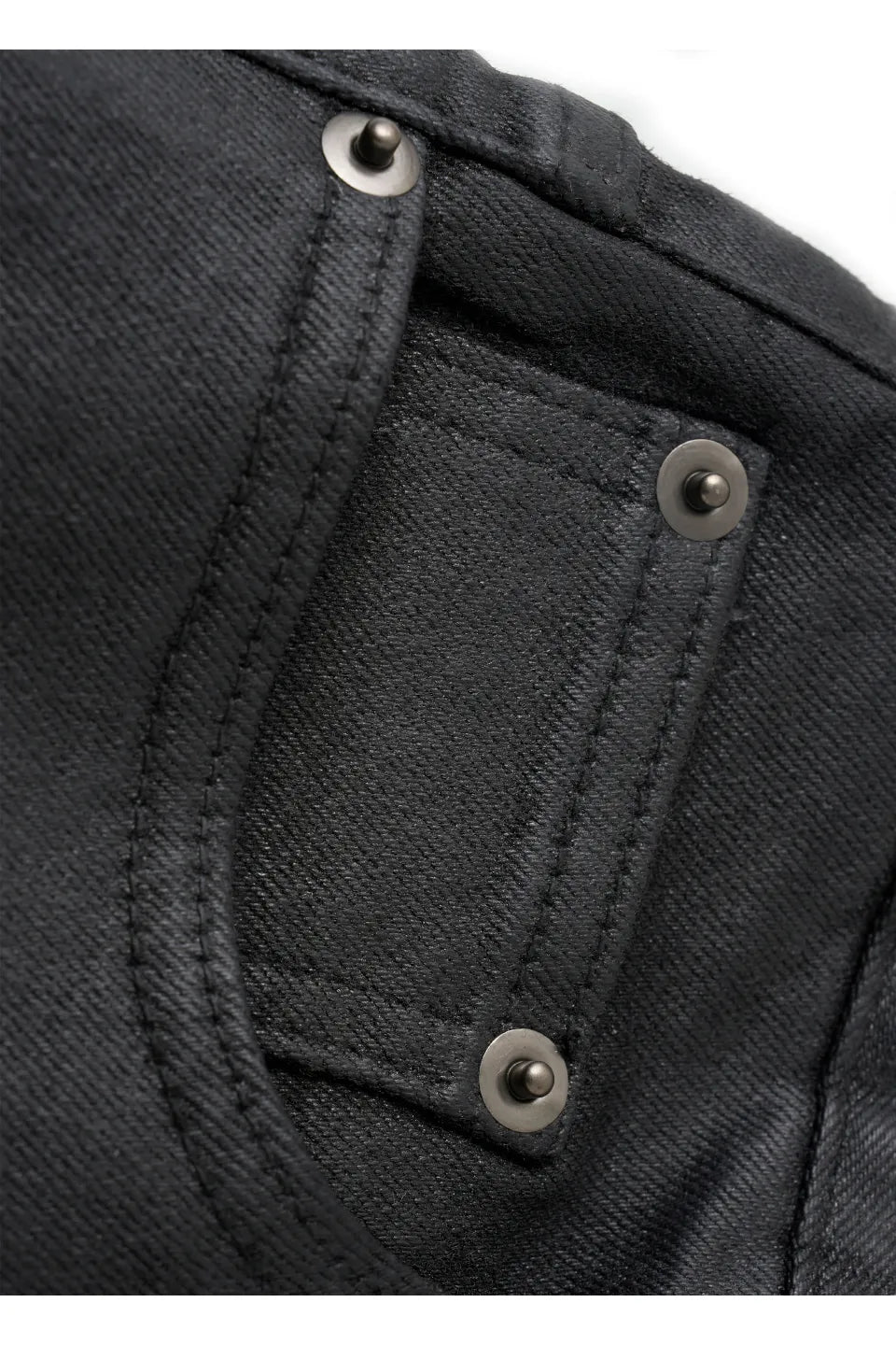 Waxed Flare Denim Trousers