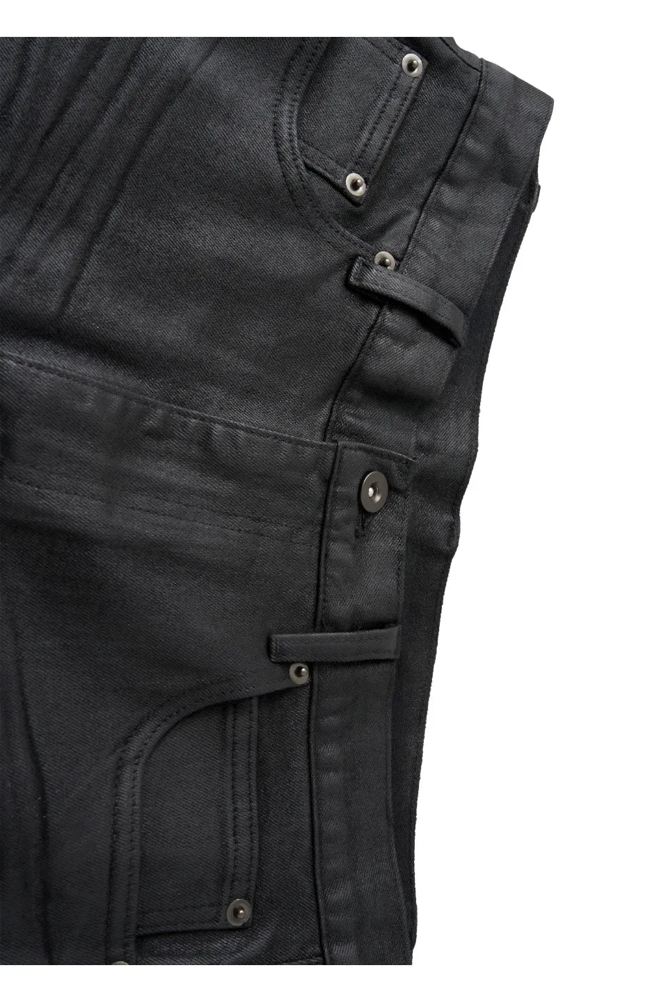 Waxed Flare Denim Trousers
