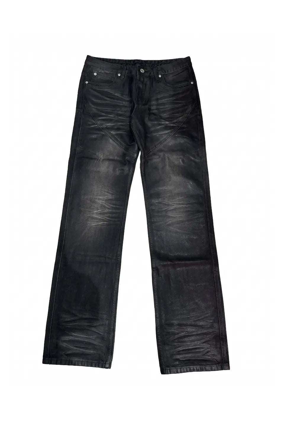 Waxed 3D Whisker Straight Jeans